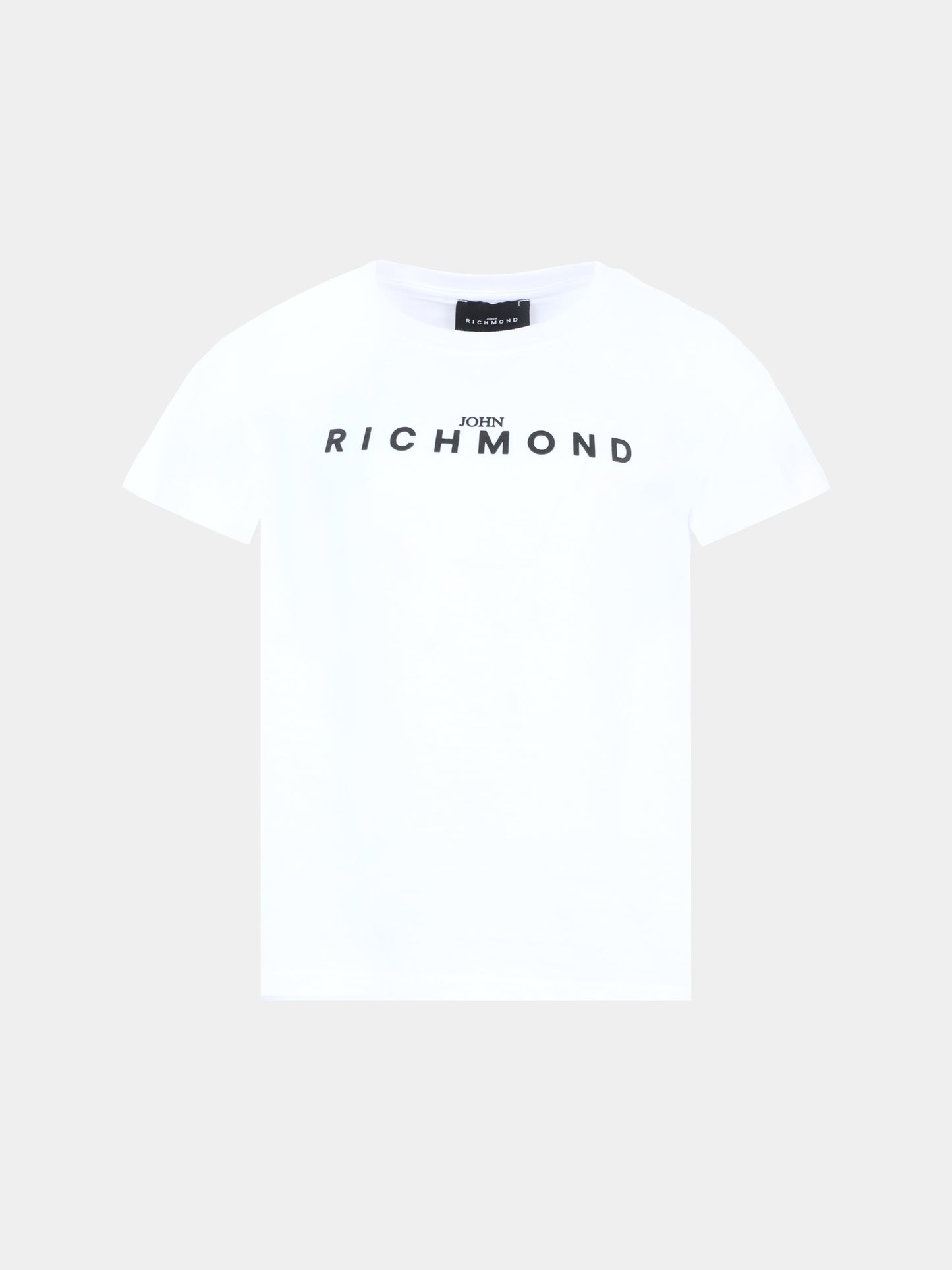 T-shirt bianca per bambini con logo nero,Richmond,RBA25009TS WHITE