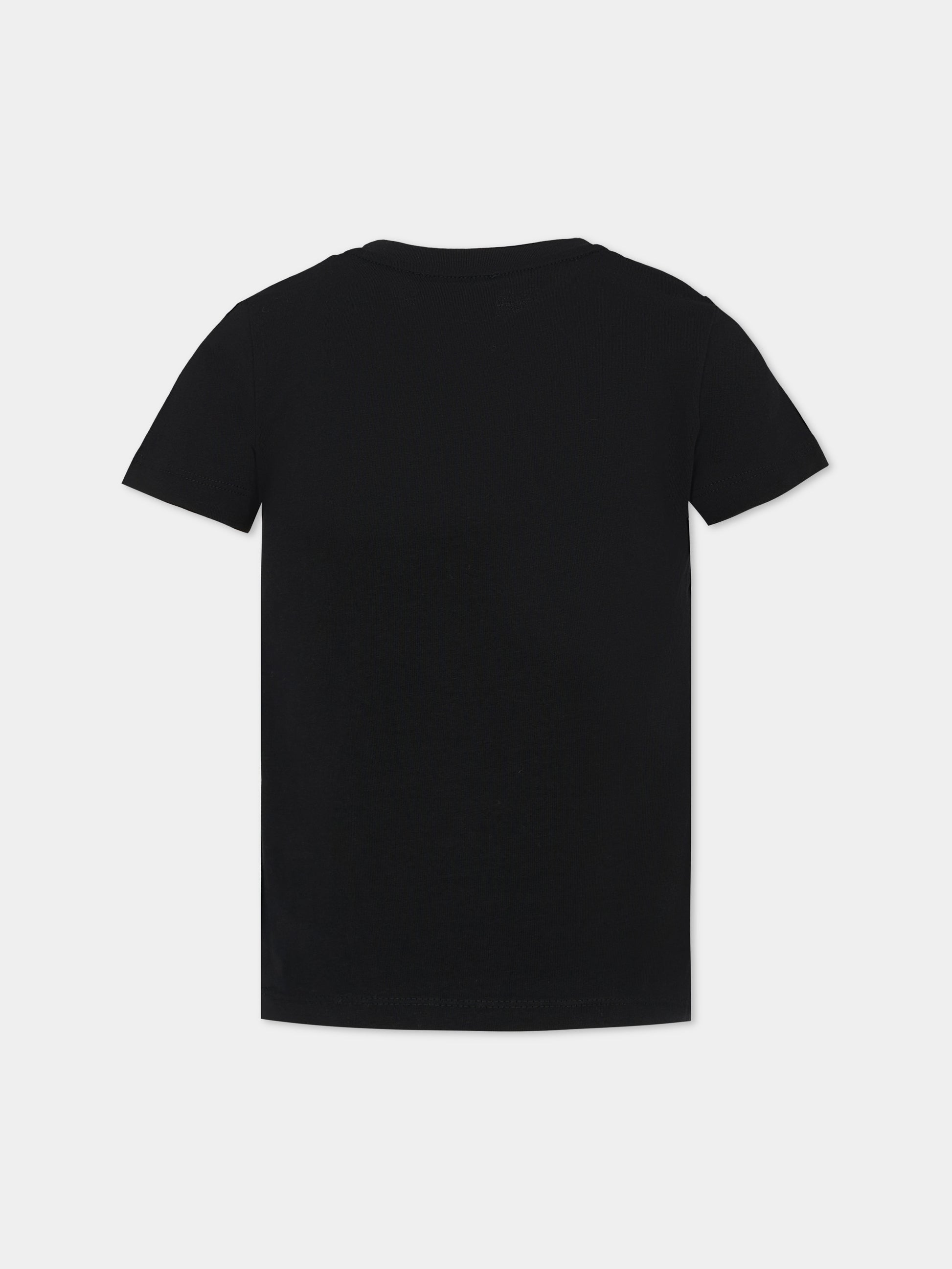 T-shirt nera per bambini con logo nero,Richmond,RBA25009TS BLACK