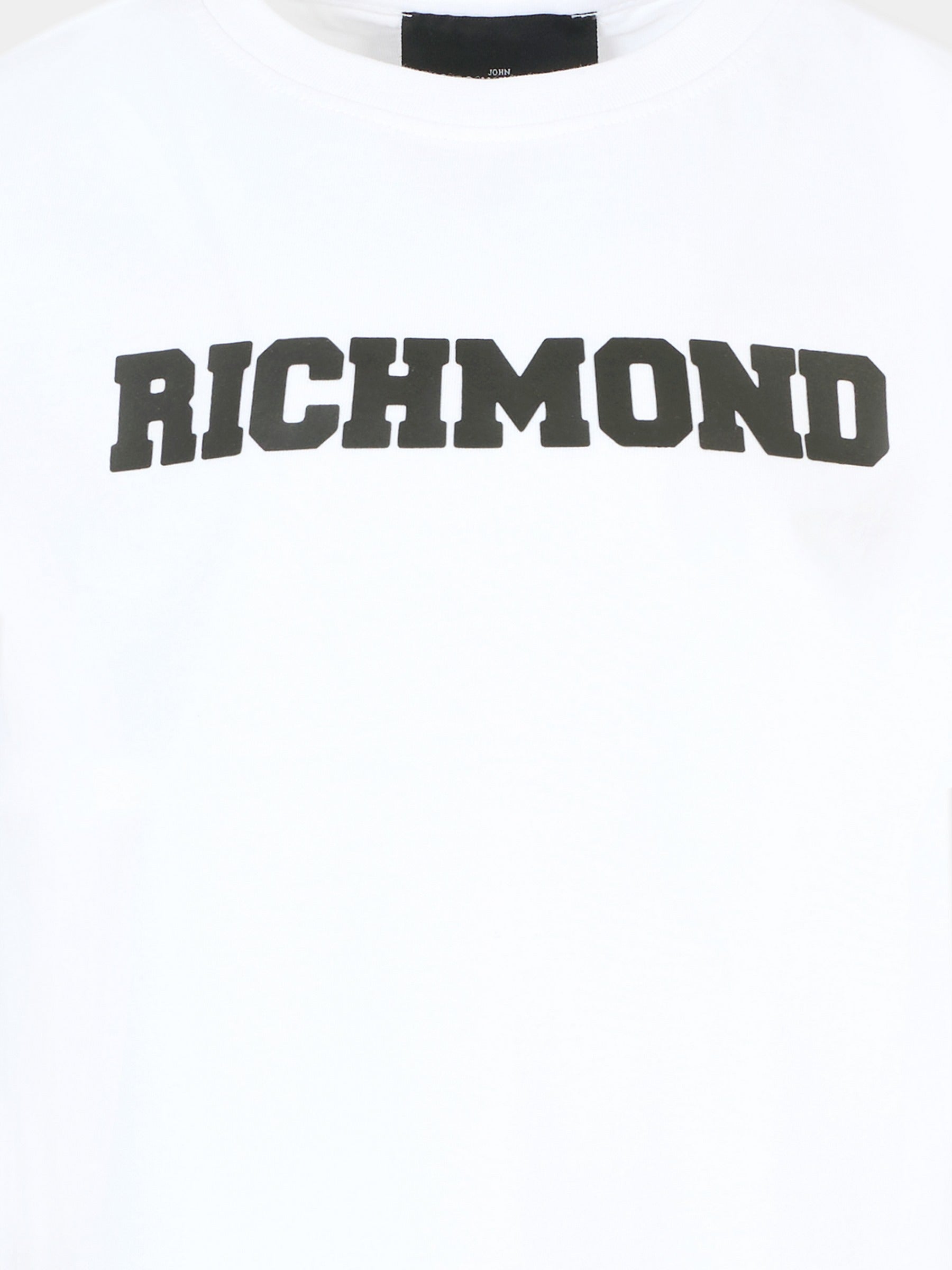 T-shirt bianca per bambino con logo,Richmond,RBA25115TS WHITE
