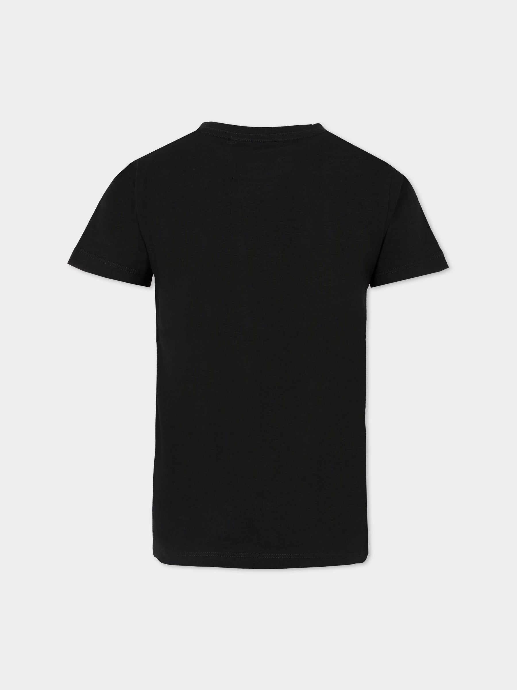 T-shirt nera per bambino con logo,Richmond,RBA25115TS BLACK