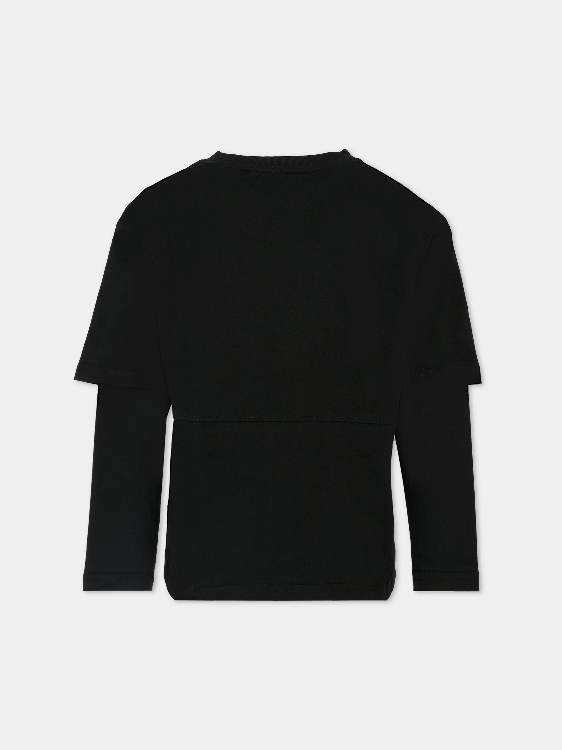 T-shirt nera per bambino con logo,Richmond,RBA25200TS BLACK