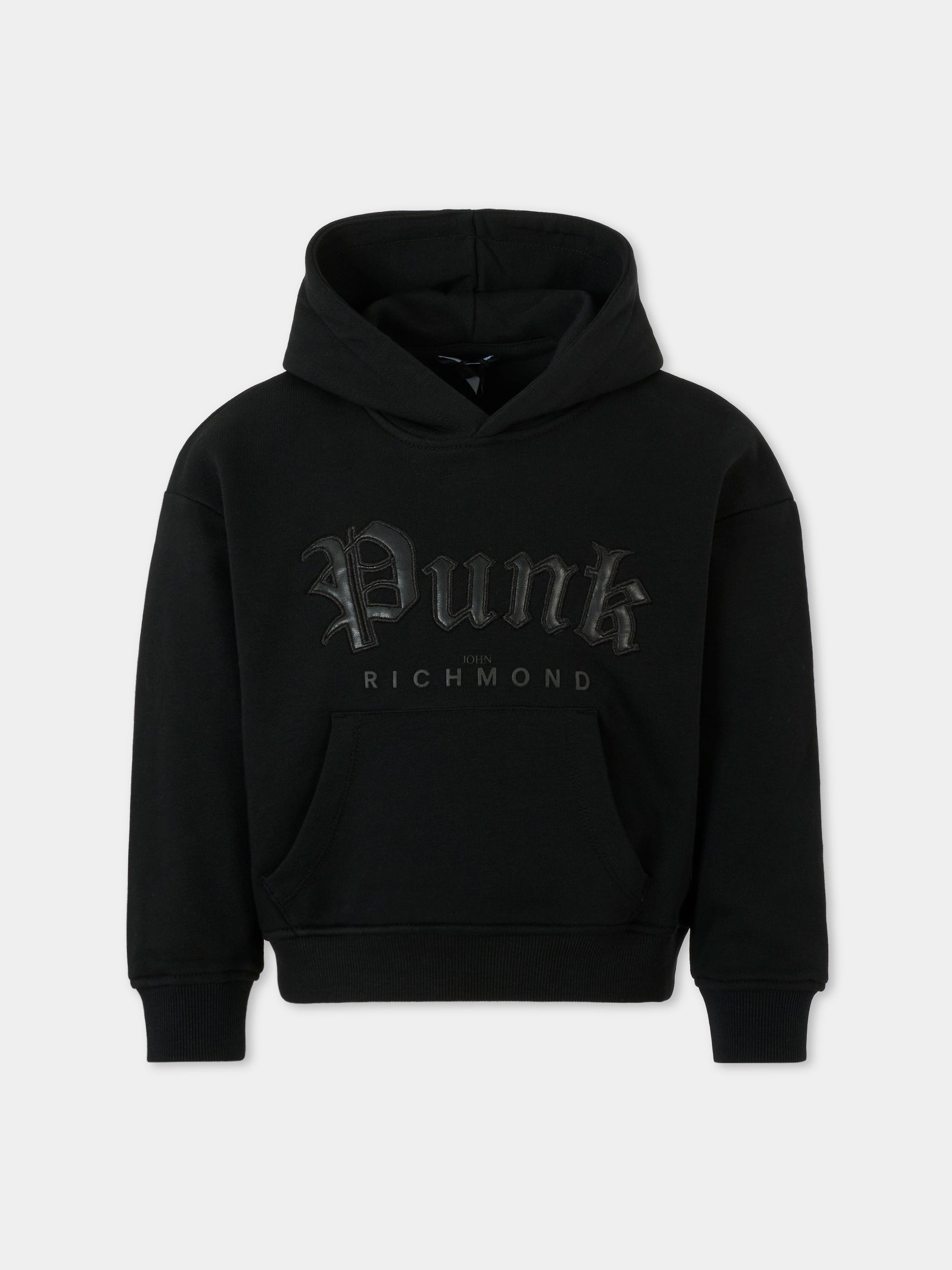 Felpa nera per bambini con scritta,Richmond,RBA25021FE BLACK
