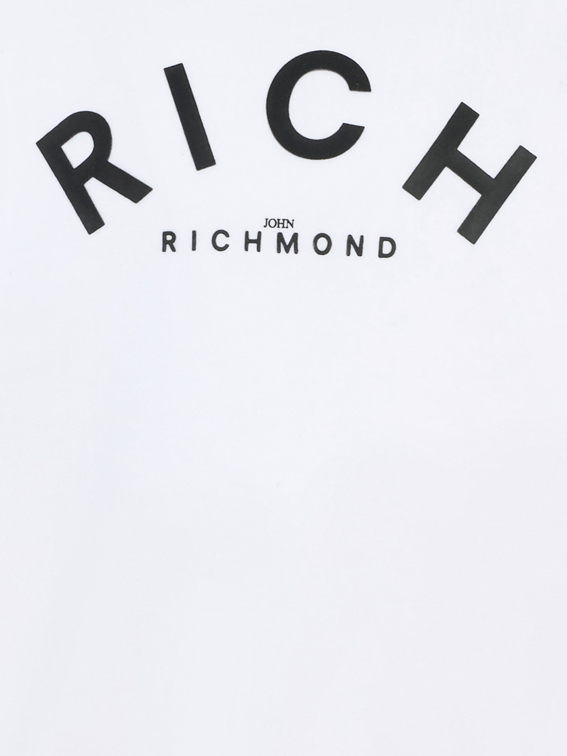 Felpa bianca per bambini con logo nero,Richmond,RBA25237FE WHITE