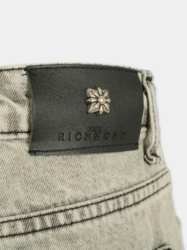 Jeans grigi per bambino con logo,Richmond,RBA25240JE DENIM GREY