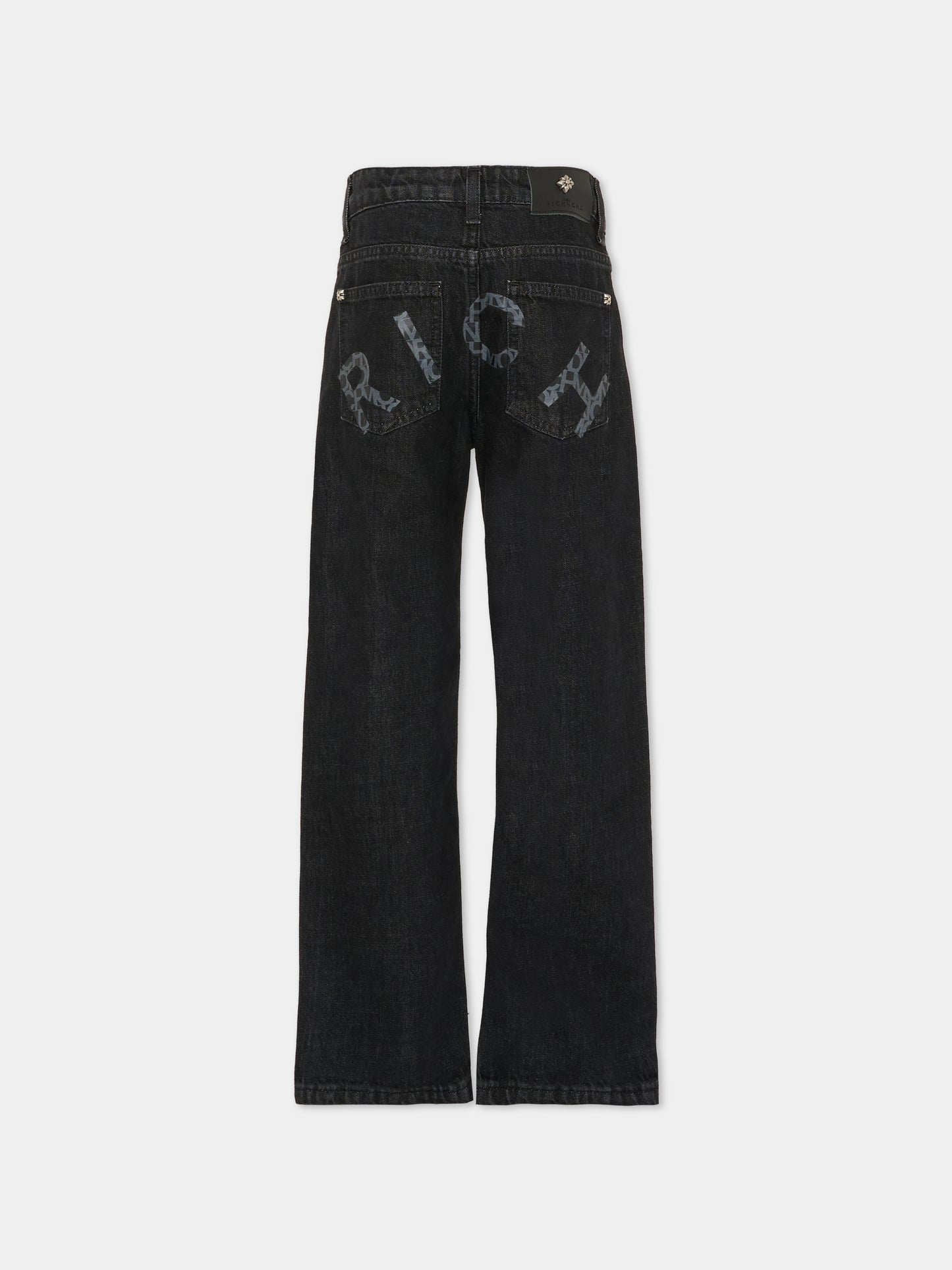 Jeans neri per bambino con logo,Richmond,RBA25226JE DENIM BLACK