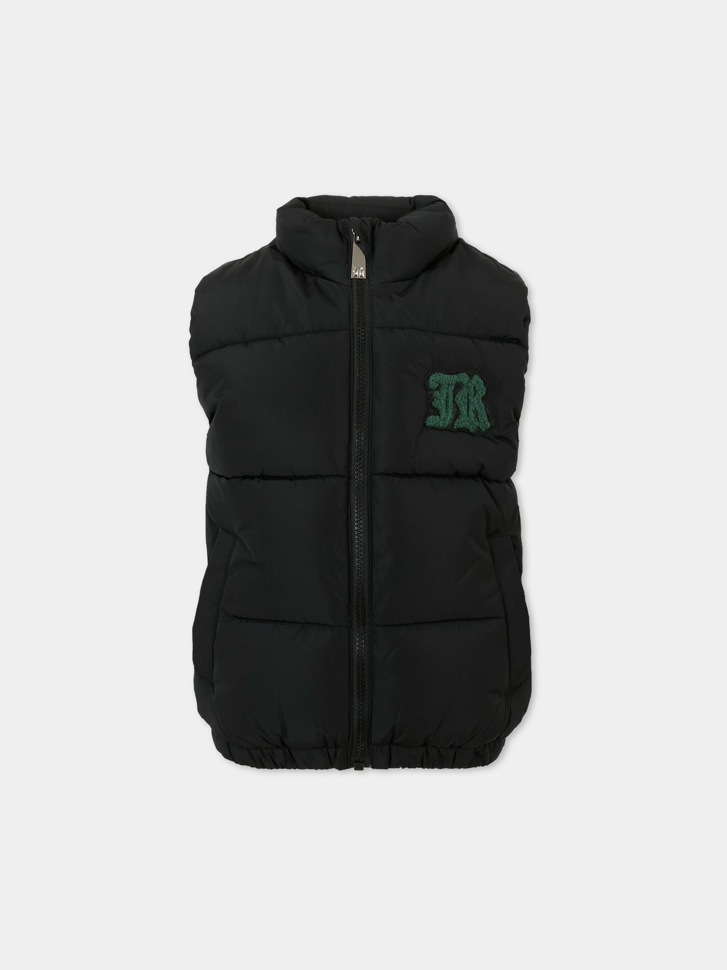 Gilet nero per bambino con logo,Richmond,RBA25013PI BLACK