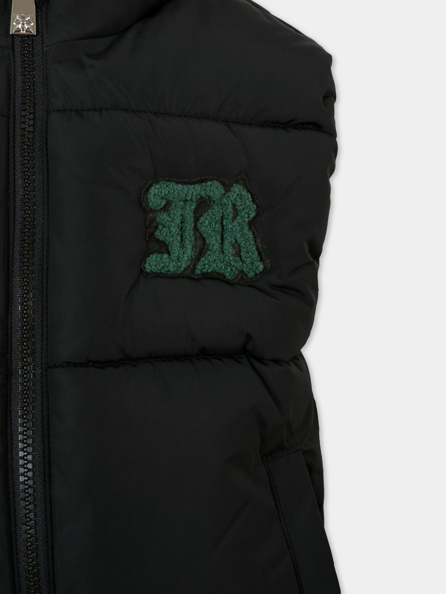 Gilet nero per bambino con logo,Richmond,RBA25013PI BLACK