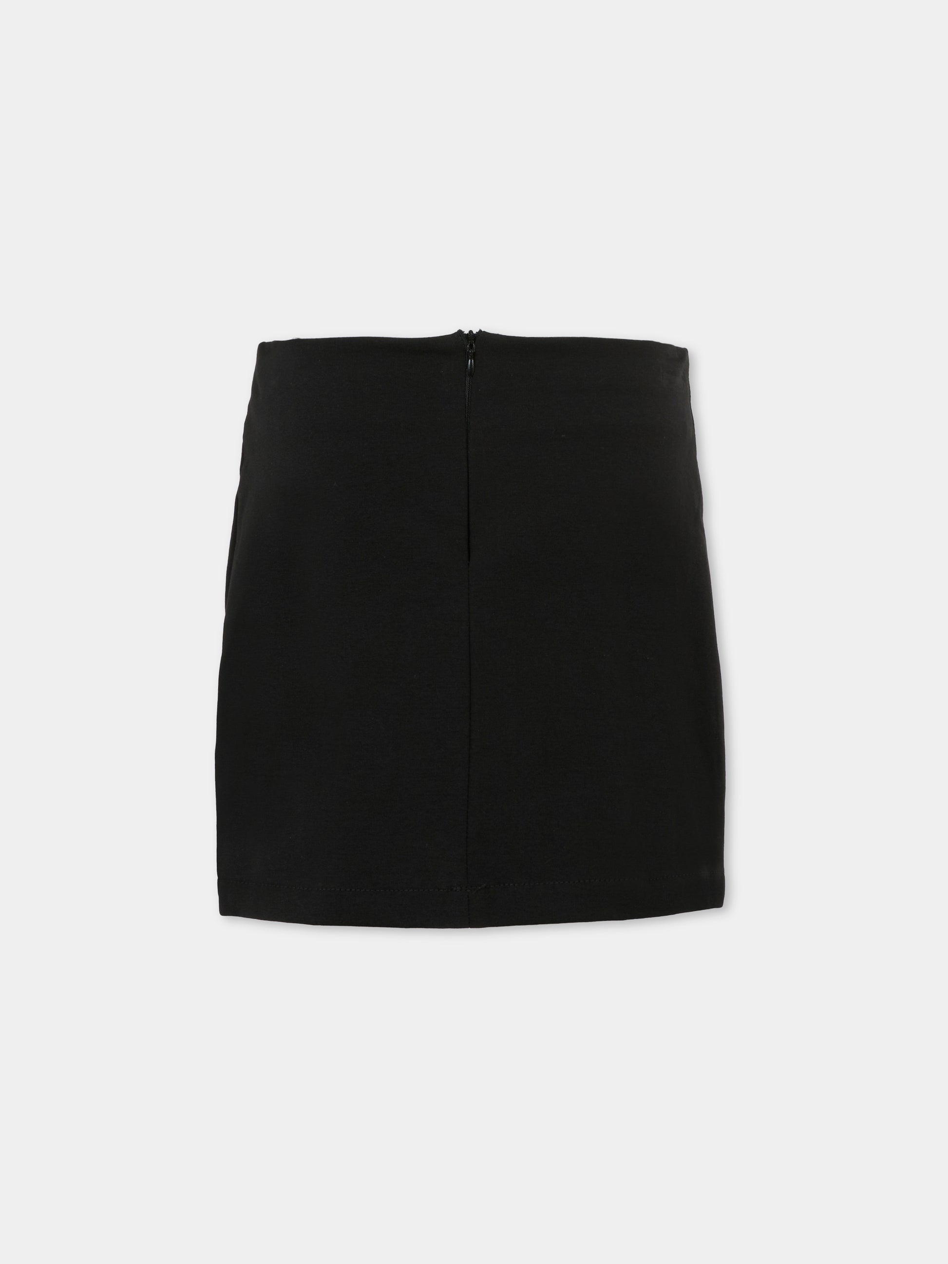 Gonna nera per bambina con logo di strass,Richmond,RGA25190GO BLACK