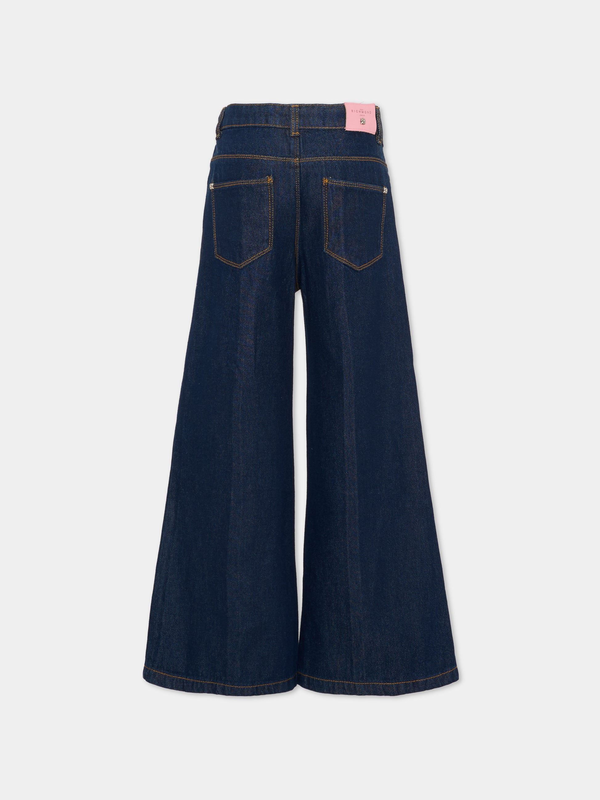 Jeans denim per bambina con logo,Richmond,RGA25021JE DENIM BLUE DARK