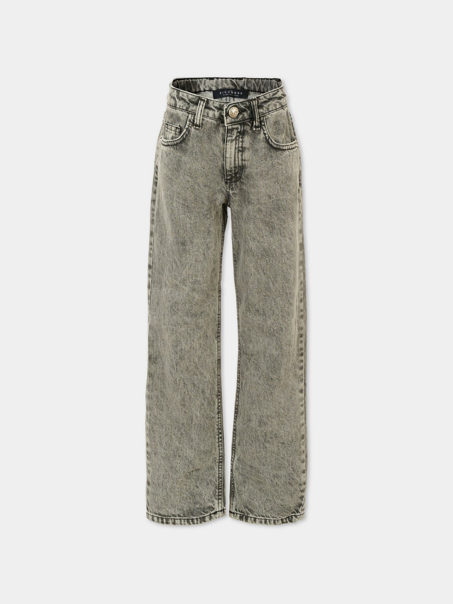 Jeans grigi per bambina con logo,Richmond,RGA25168JE DENIM GREY MEDIUM