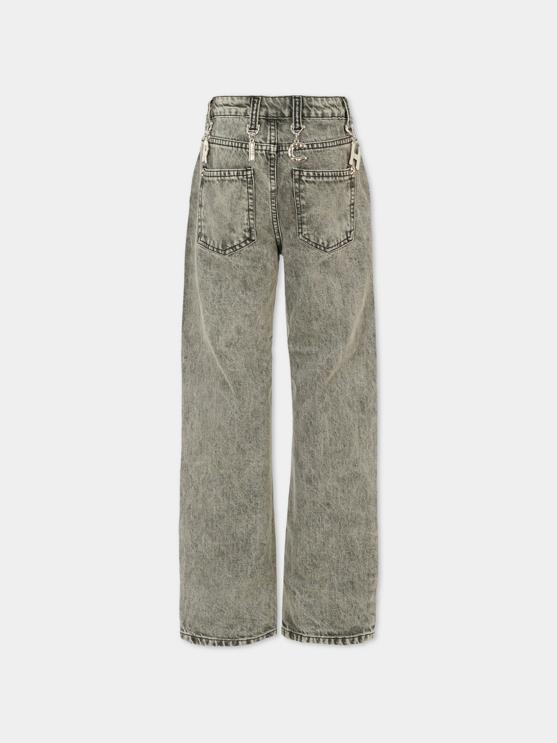 Jeans grigi per bambina con logo,Richmond,RGA25168JE DENIM GREY MEDIUM