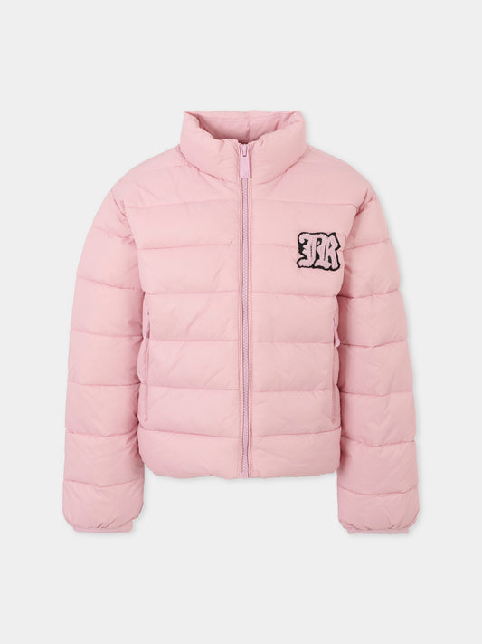 Piumino lilla per bambina con logo,Richmond,RGA25233PI LILAC FRAGRANT