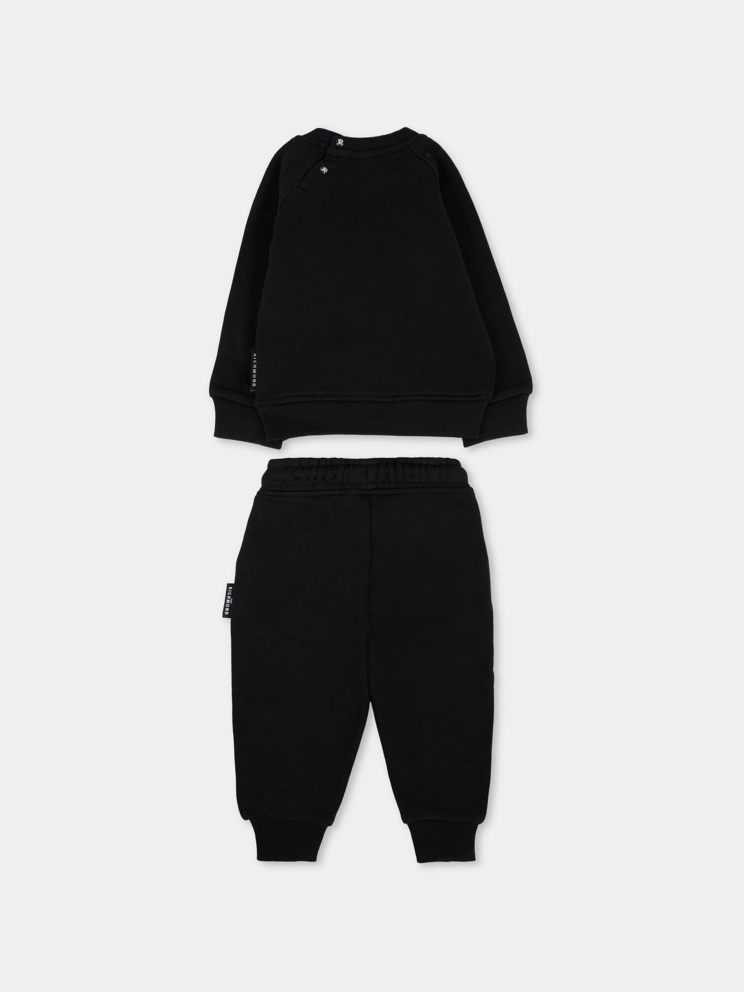 Completo nero per neonata con logo,Richmond,RIA25018CF BLACK