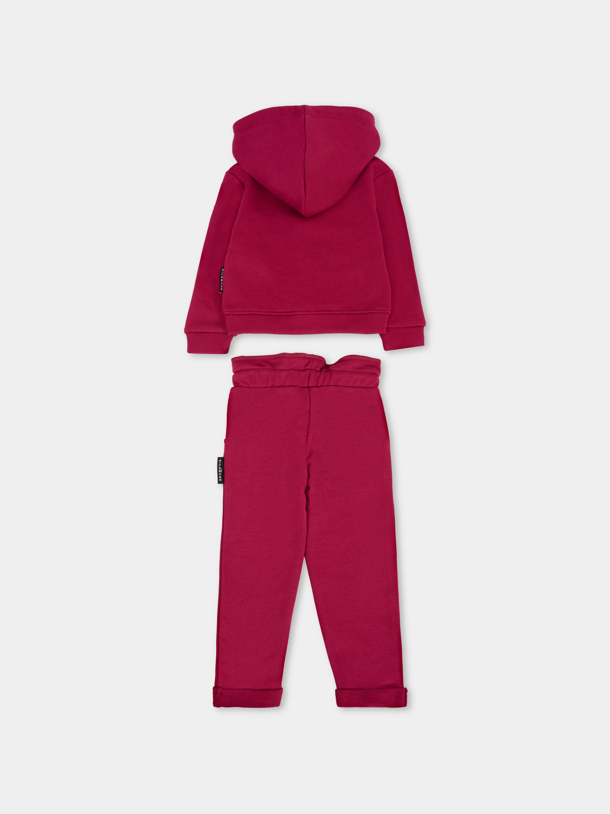 Completo rosso per neonata con logo,Richmond,RIA25027CF RED PLUM
