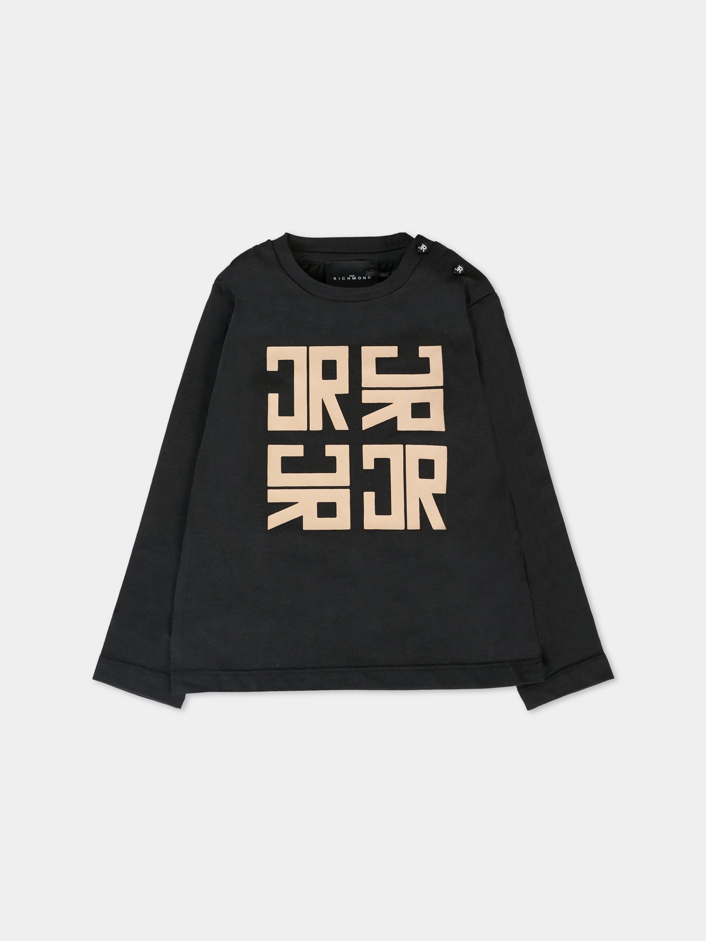 T-shirt nera per neonati con logo,Richmond,RIA25060TS BLACK