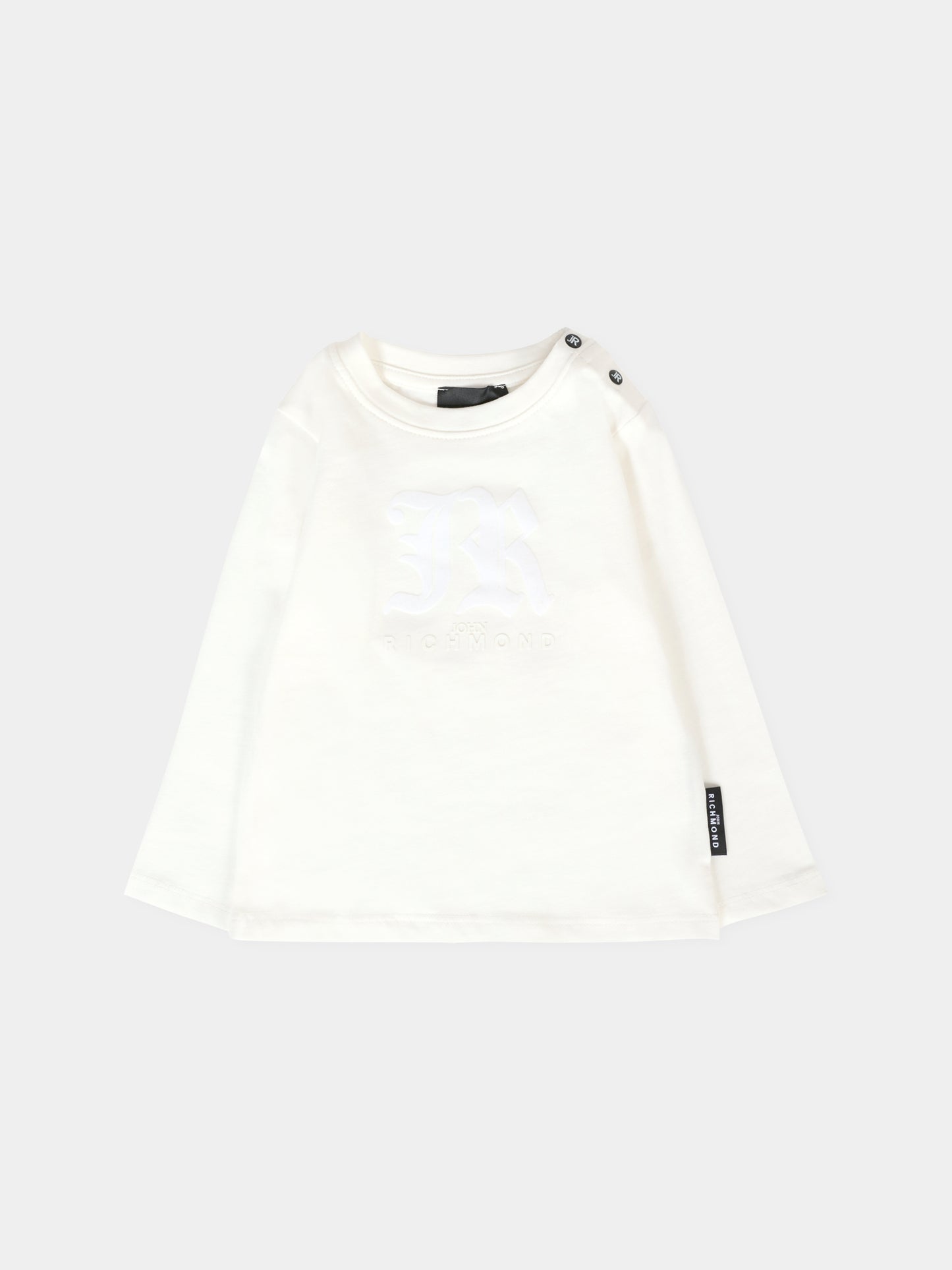 T-shirt bianca per neonato con logo,Richmond,RIA25004TS OFF-WHITE