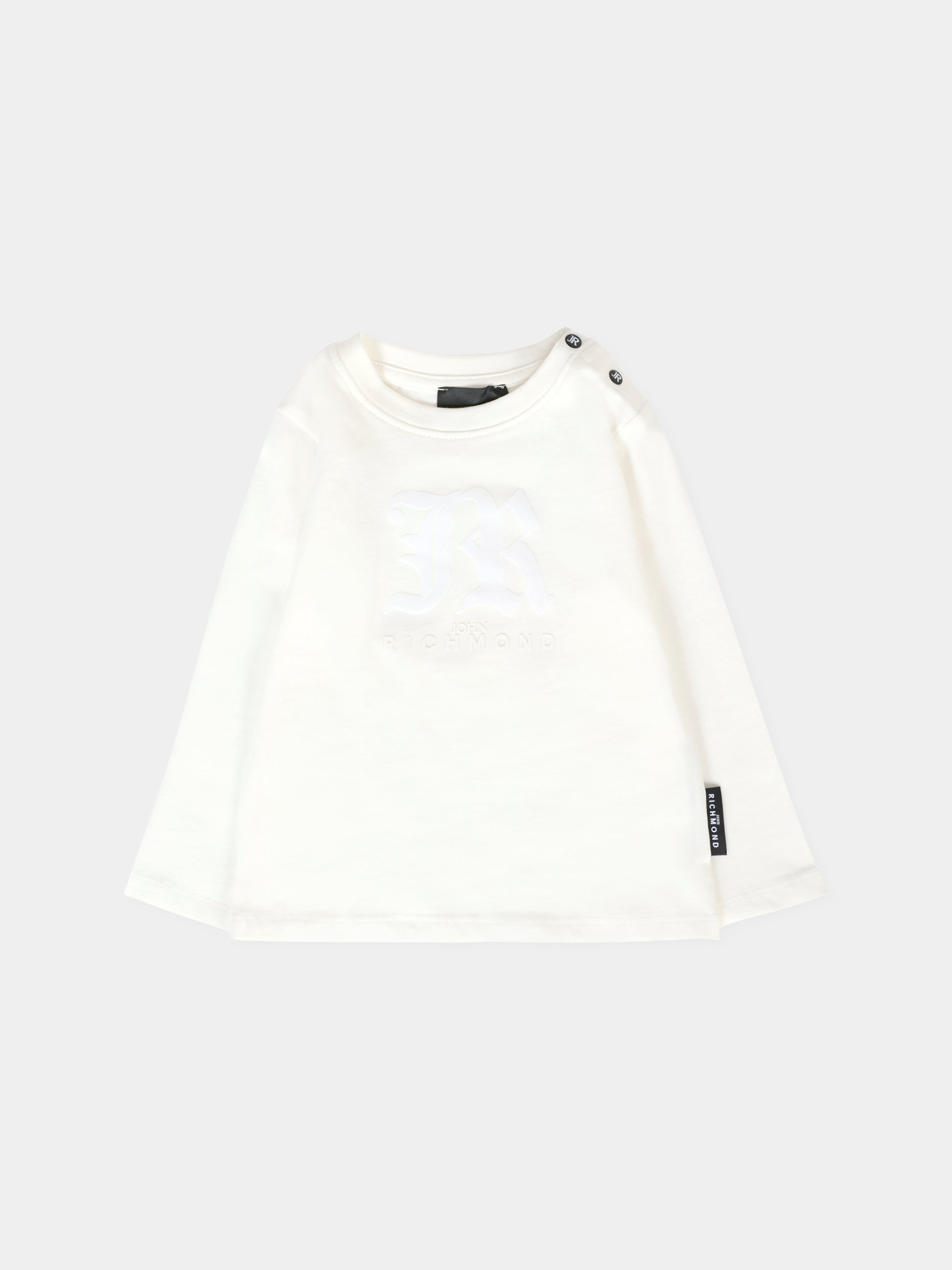 T-shirt bianca per neonato con logo,Richmond,RIA25004TS OFF-WHITE