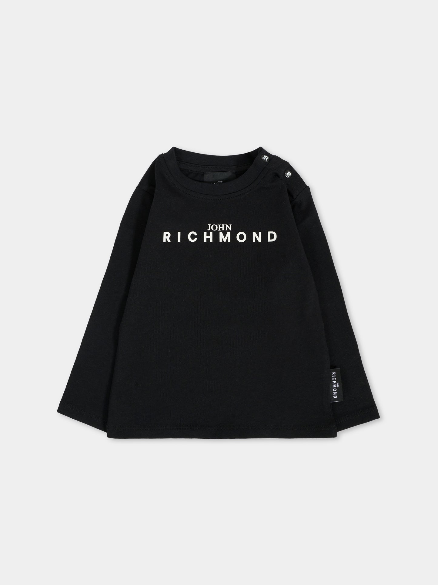 T-shirt nera per neonati con logo,Richmond,RIA25012TS BLACK