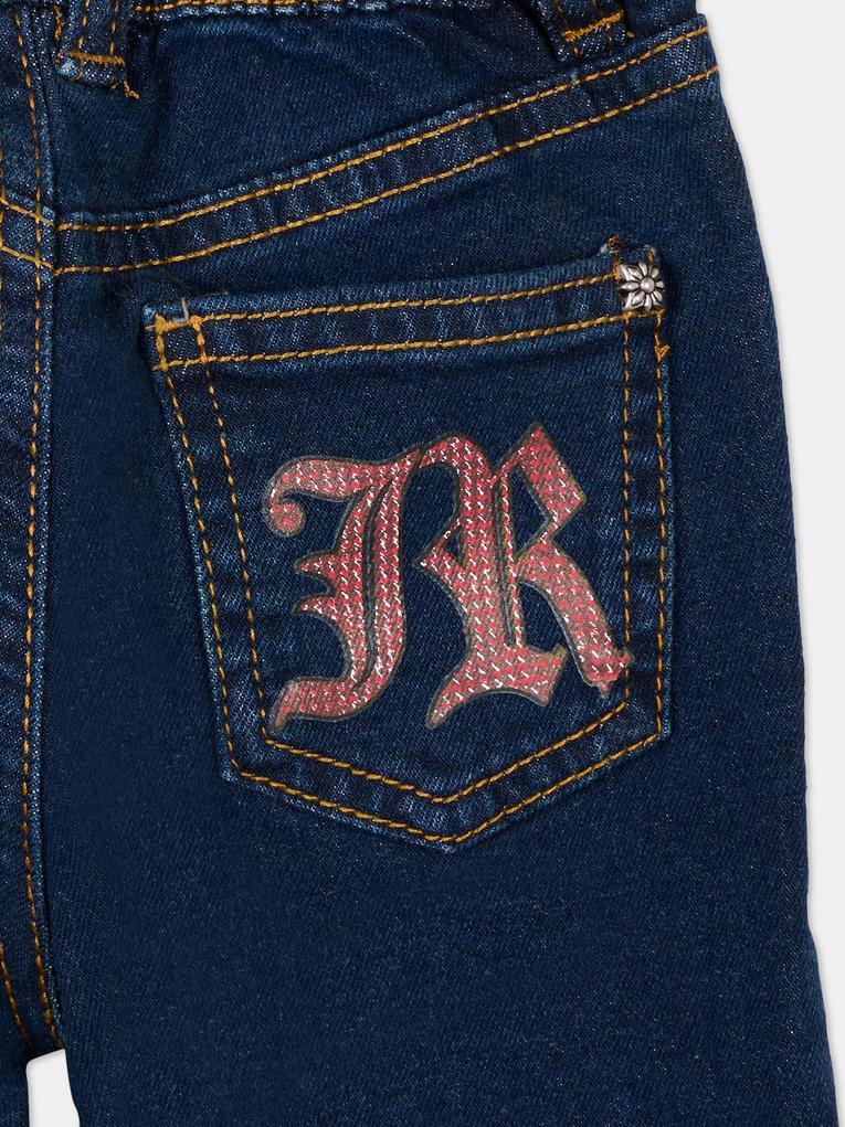 Jeans denim per neonata con logo,Richmond,RIA25081JE DENIM BLUE MEDIUM