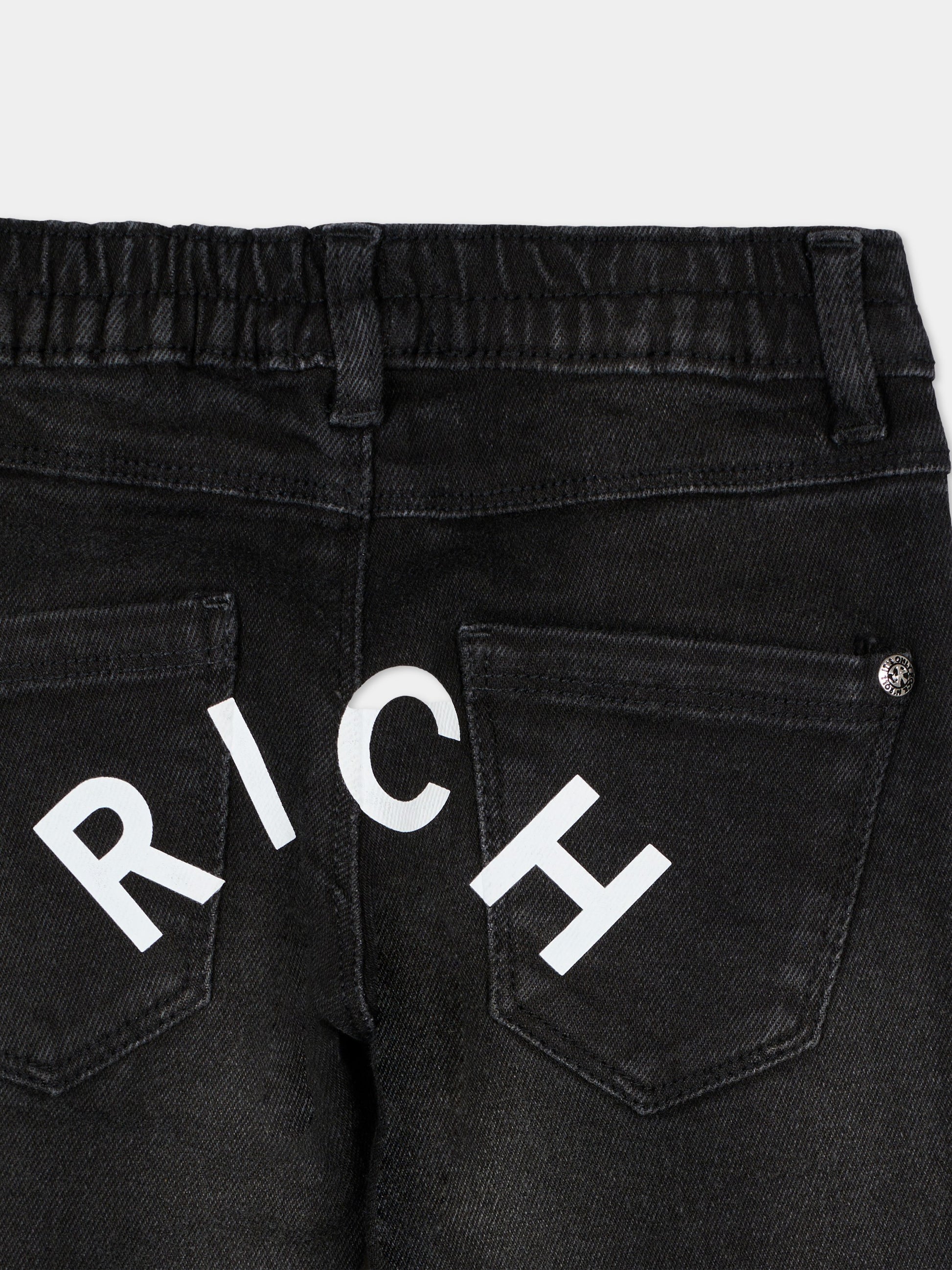 Jeans neri per neonati con logo,Richmond,RIA25125JE DENIM BLACK