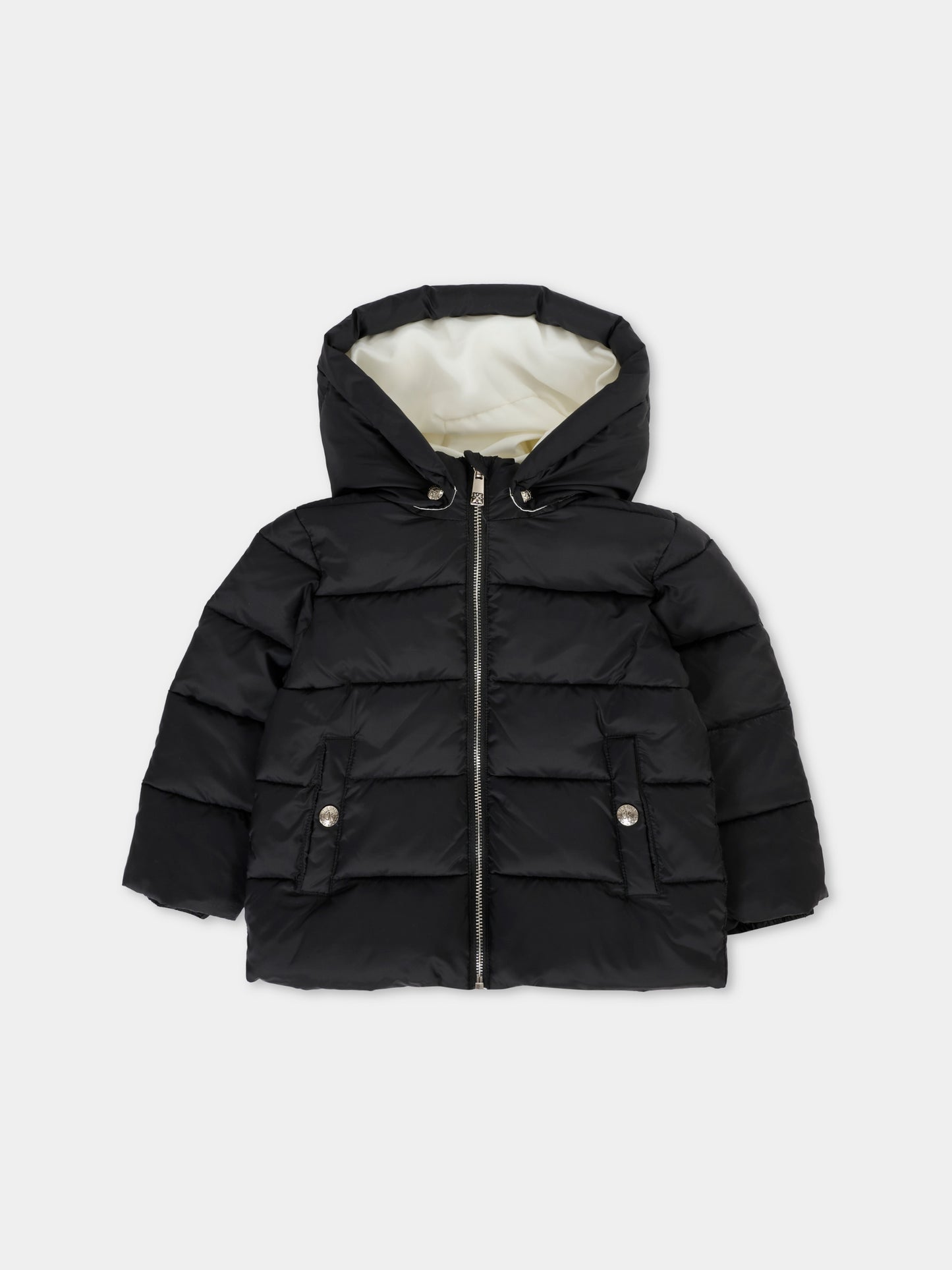 Piumino nero per neonati con logo ricamato,Richmond,RIA25030PI BLACK