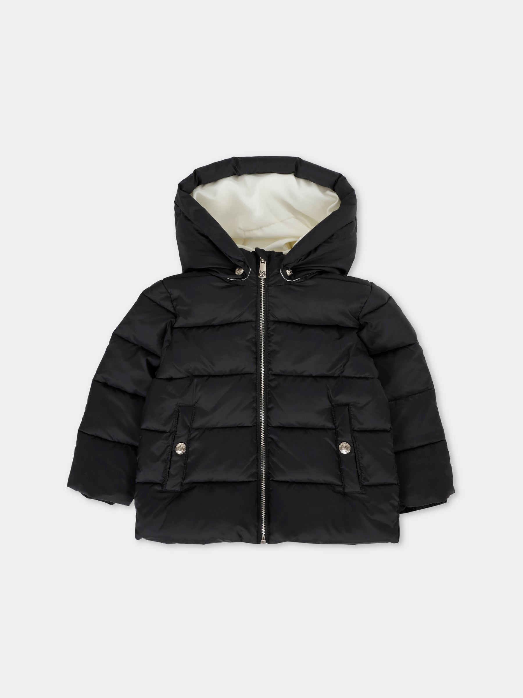 Piumino nero per neonati con logo ricamato,Richmond,RIA25030PI BLACK