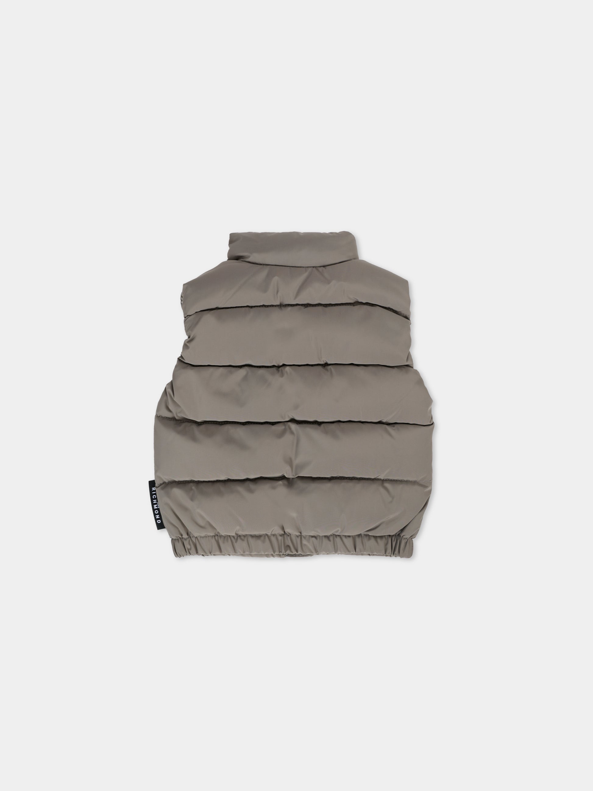 Gilet grigio per neonato con logo,Richmond,RIA25008GT GREY STEEL