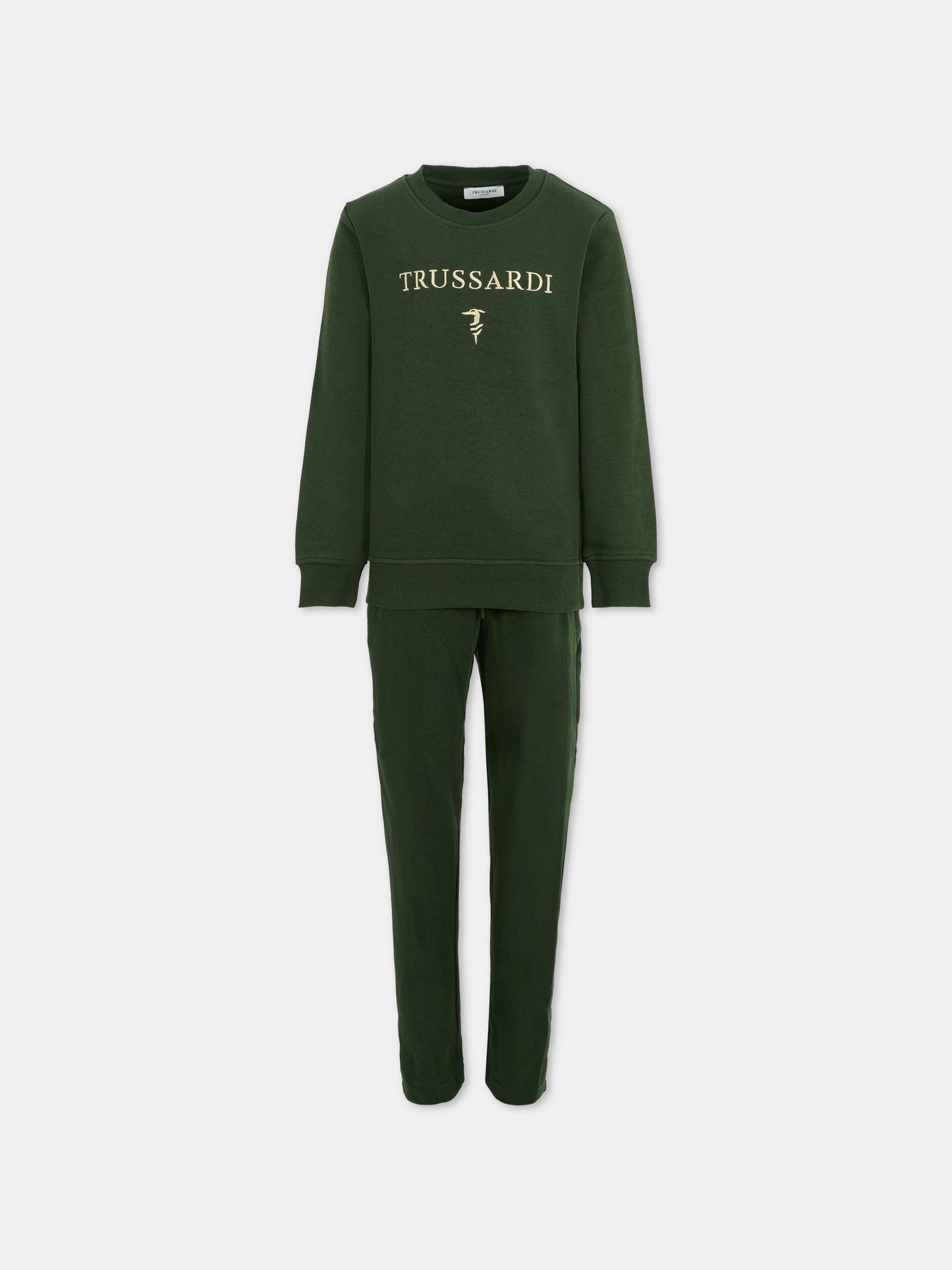 Completo verde per bambino con logo,Trussardi Junior,TBA25008CF PINENEEDLE
