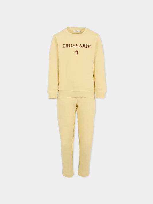 Completo beige per bambino con logo,Trussardi Junior,TBA25008CF BROWN RICE