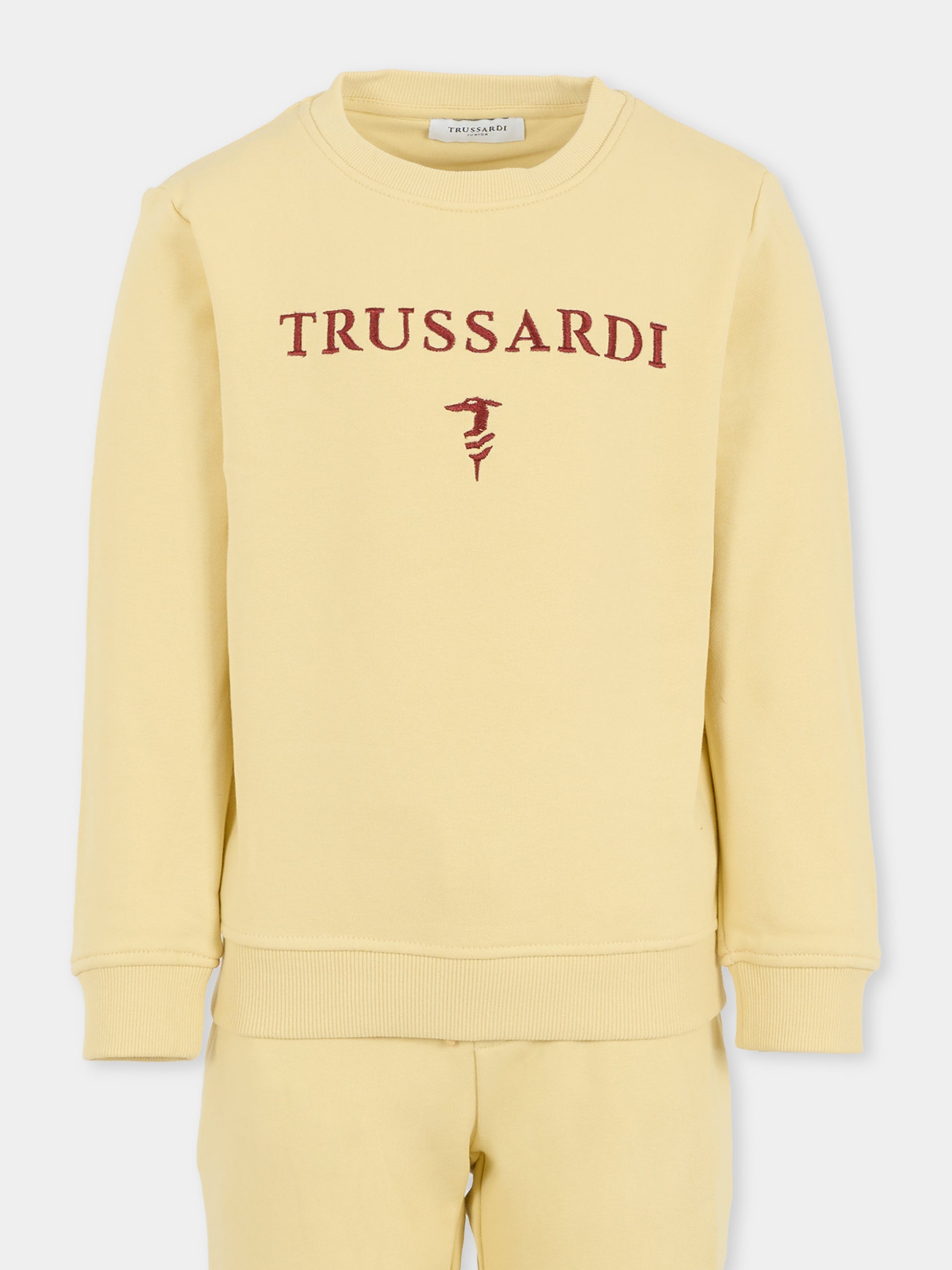 Completo beige per bambino con logo,Trussardi Junior,TBA25008CF BROWN RICE