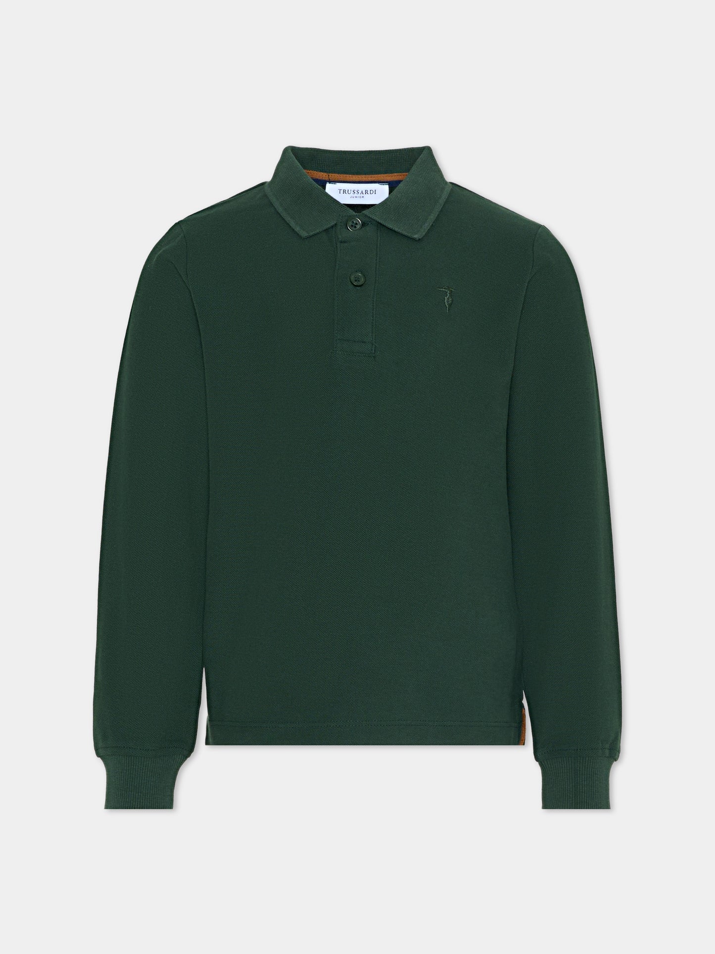 Polo verde per bambino con logo,Trussardi Junior,TBA25013PO PINENEEDLE