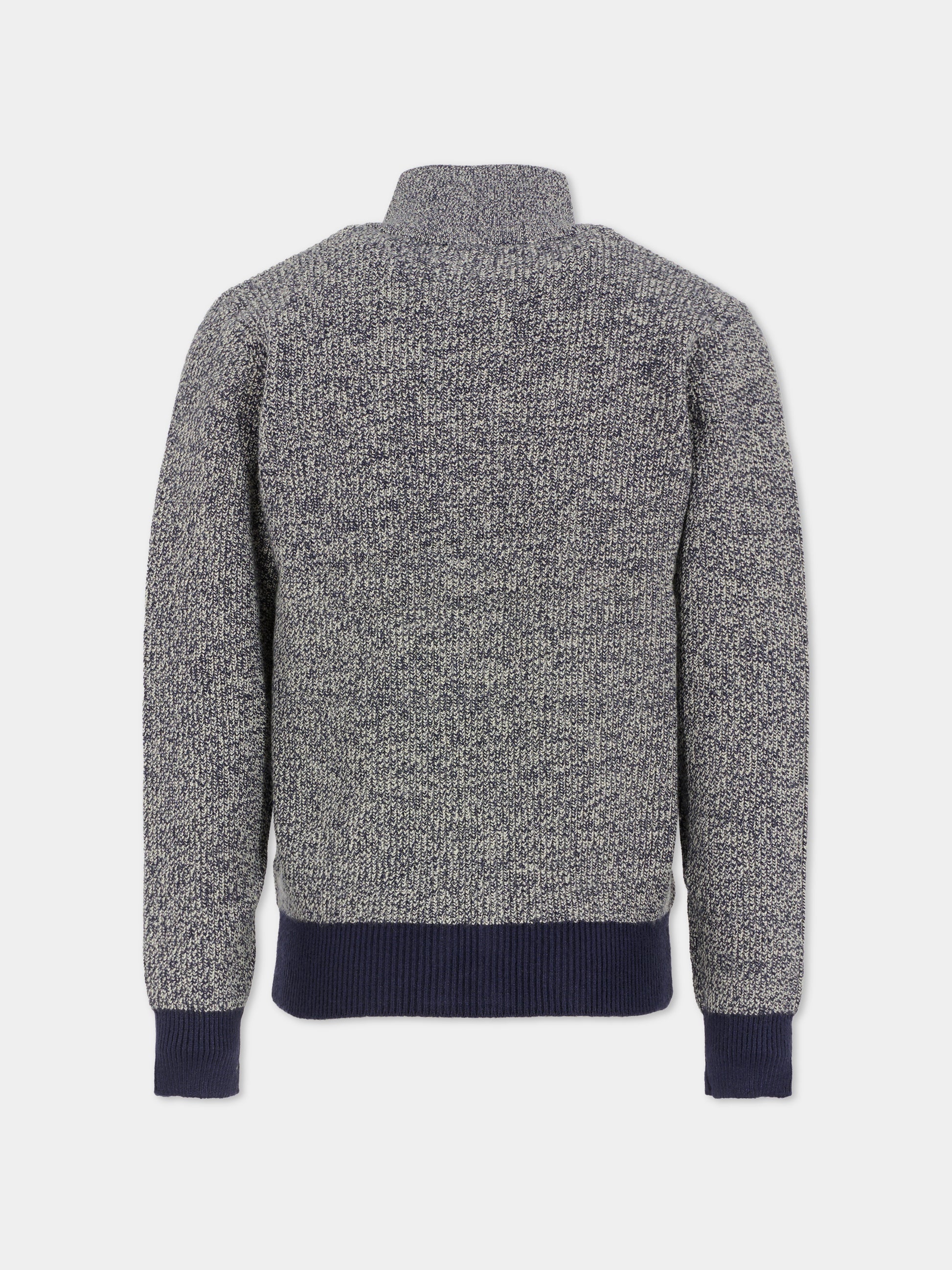 Cardigan blu per bambino con logo,Trussardi Junior,TBA25018CD PEACOAT