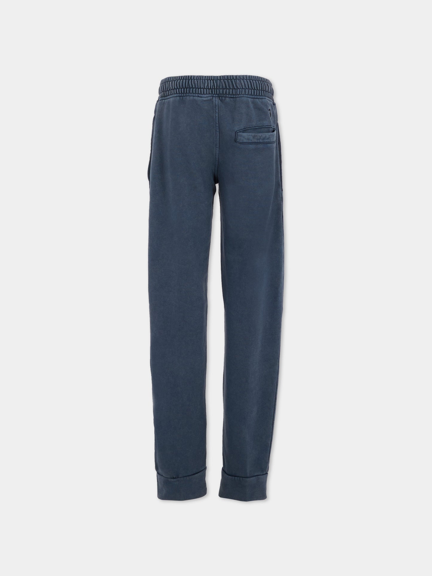 Pantaloni blu per bambino con logo,Trussardi Junior,TBA25109PA PEACOAT