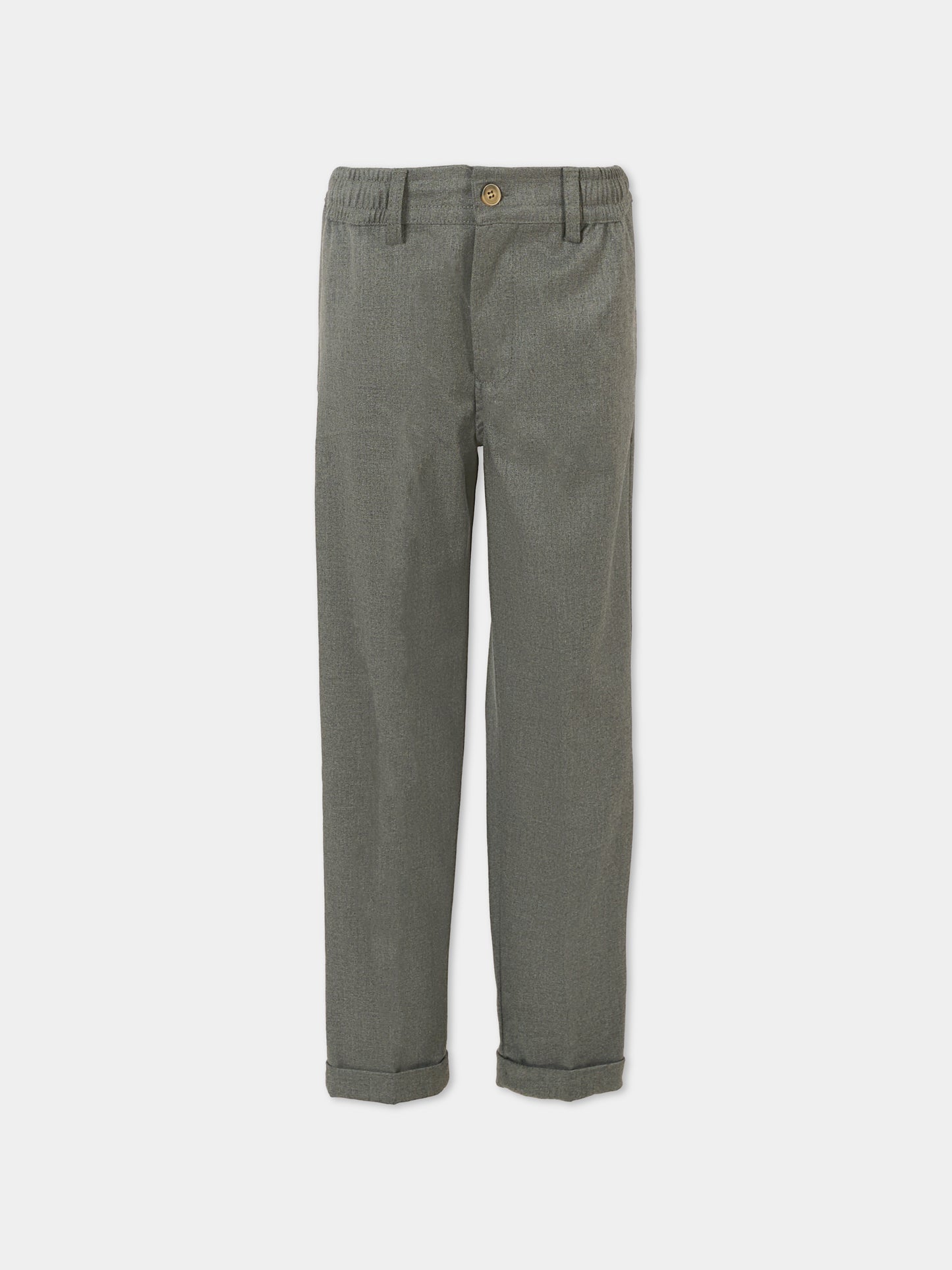 Pantaloni grigi per bambino con logo,Trussardi Junior,TBA25131PA GUNMETAL