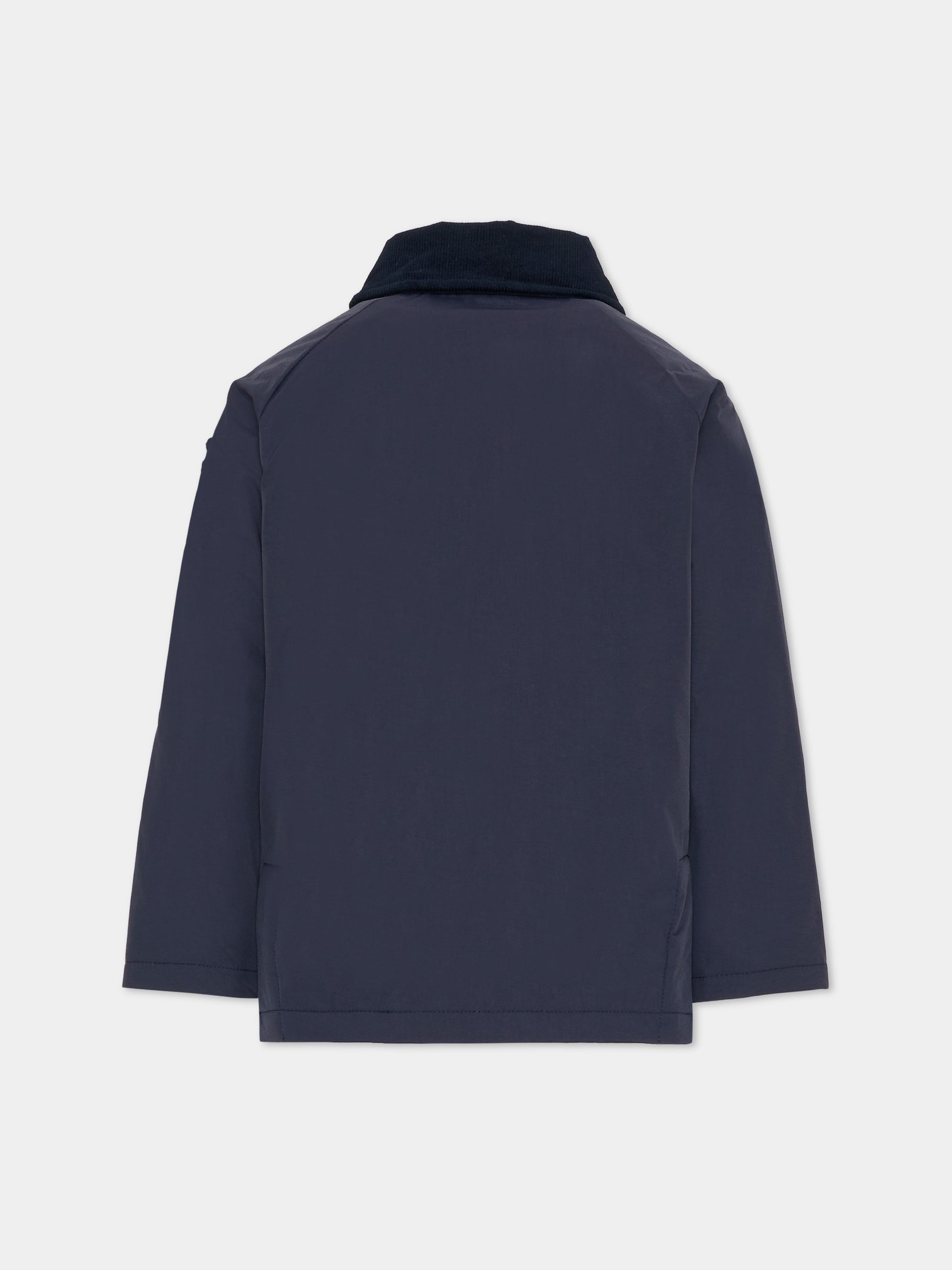 Giubbotto blu per bambino con logo,Trussardi Junior,TBA25092GB PEACOAT