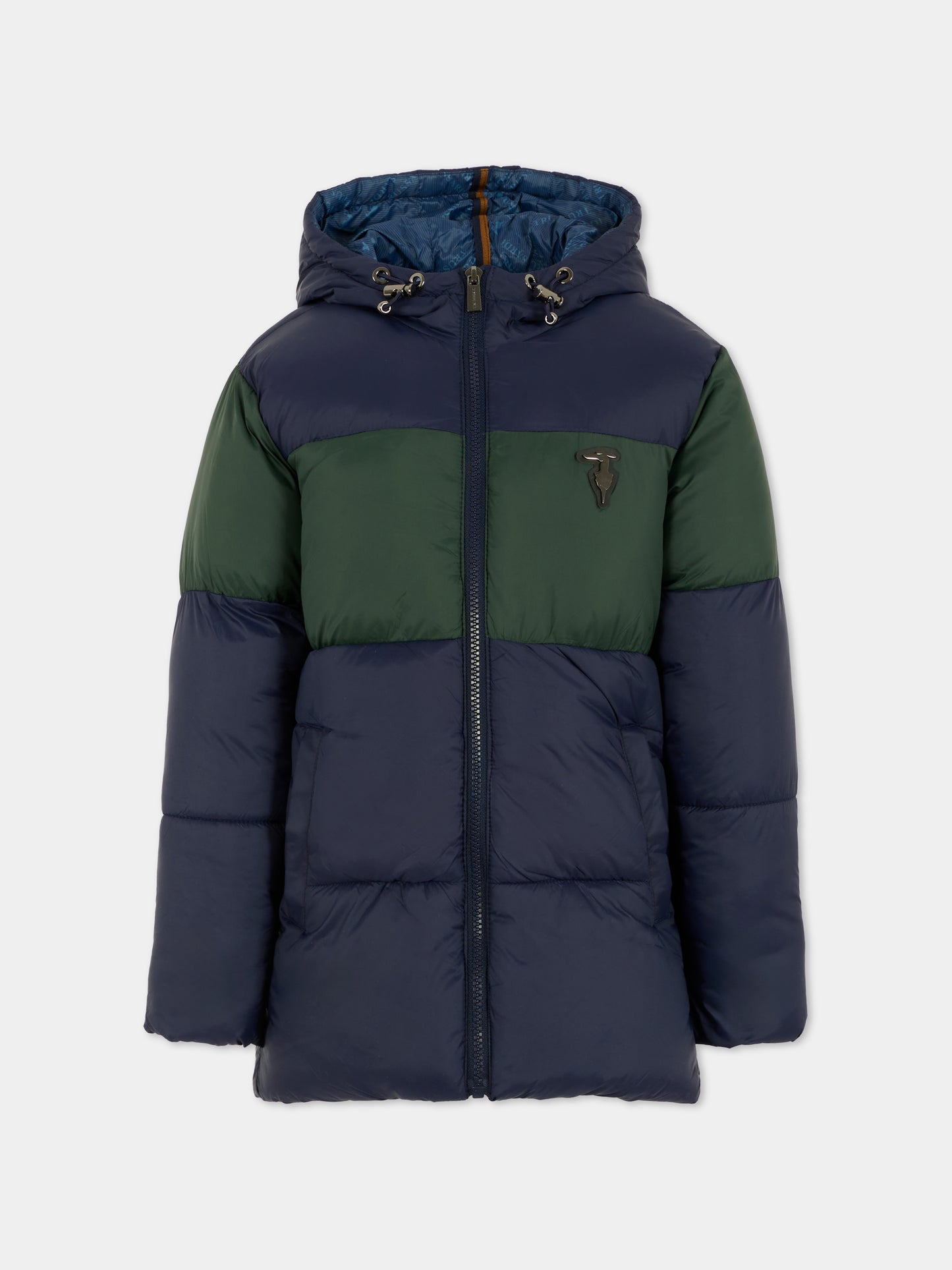 Piumino verde per bambino con logo,Trussardi Junior,TBA25051PI PINENEEDLE