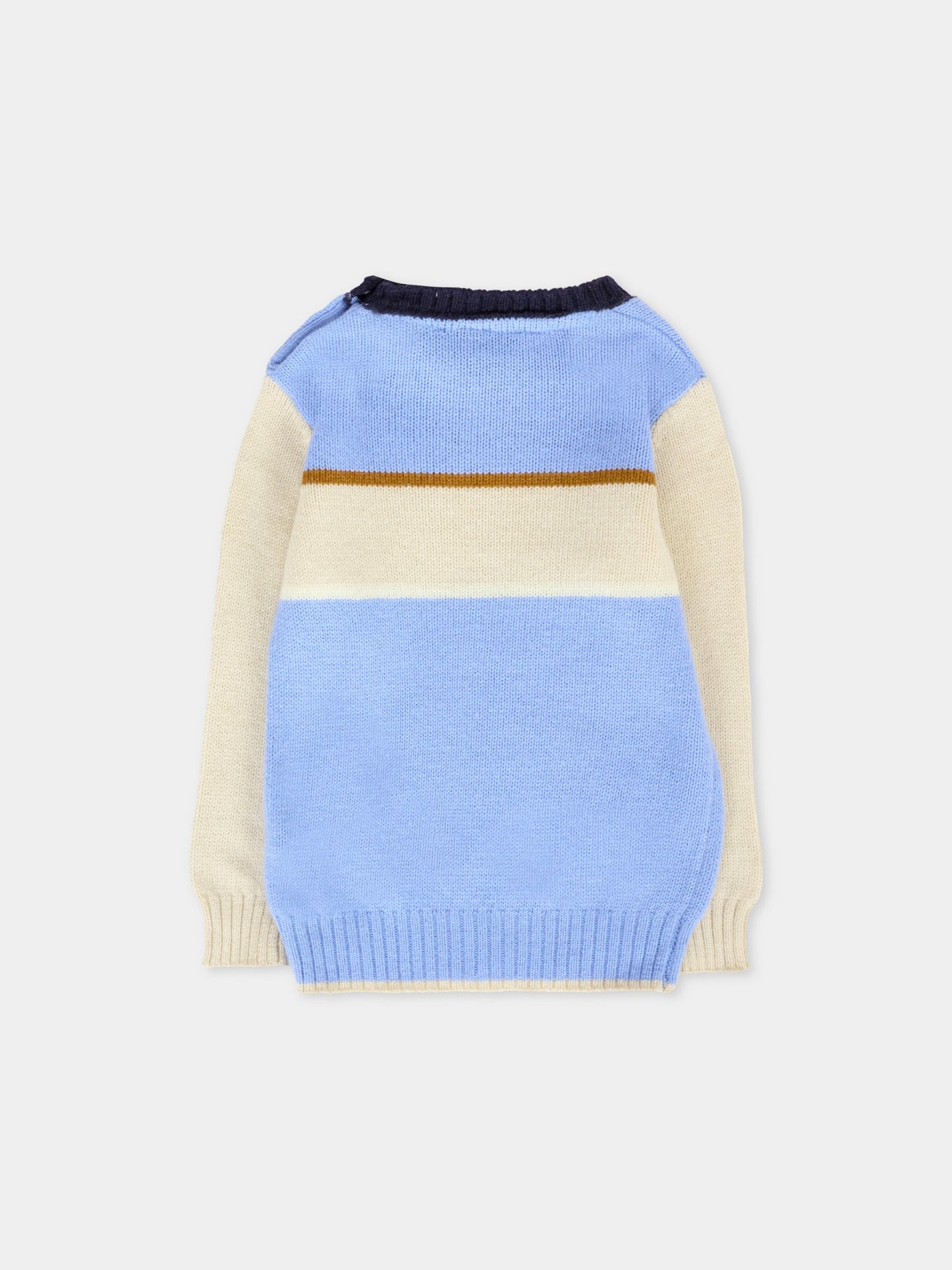 Maglione azzurro per neonato con ricamo,Trussardi Junior,TIA25103MA RIVIERA