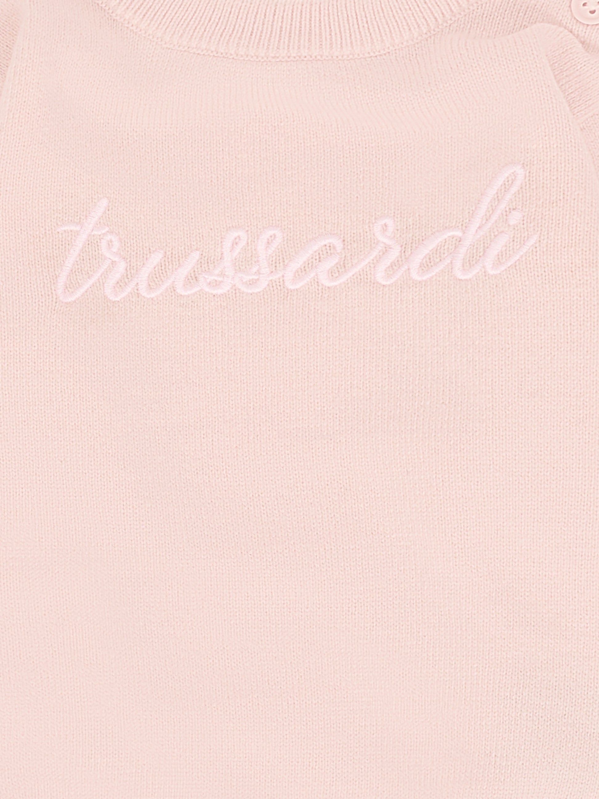 Maglione rosa per neonata con logo ricamato,Trussardi Junior,TIA25011MA ROSE SMOKE