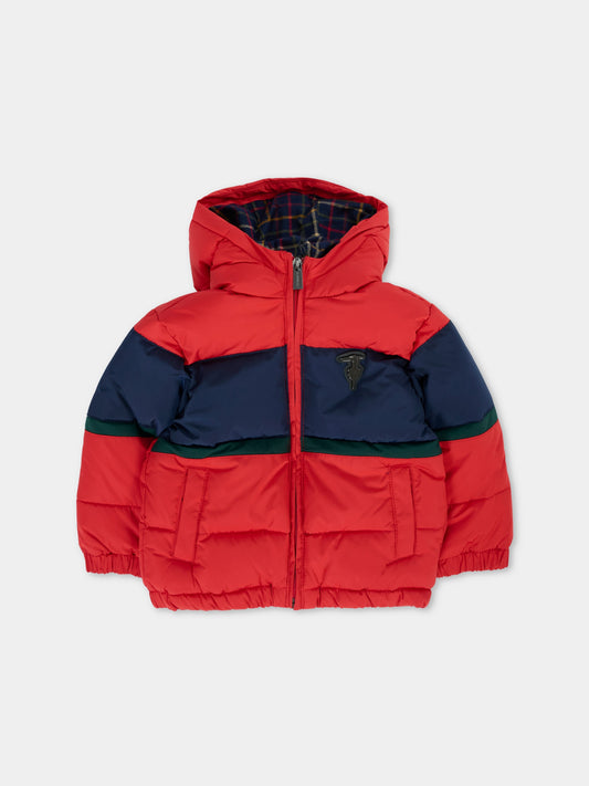 Piumino rosso per neonato con logo,Trussardi Junior,TIA25028PI EMBOLDENED