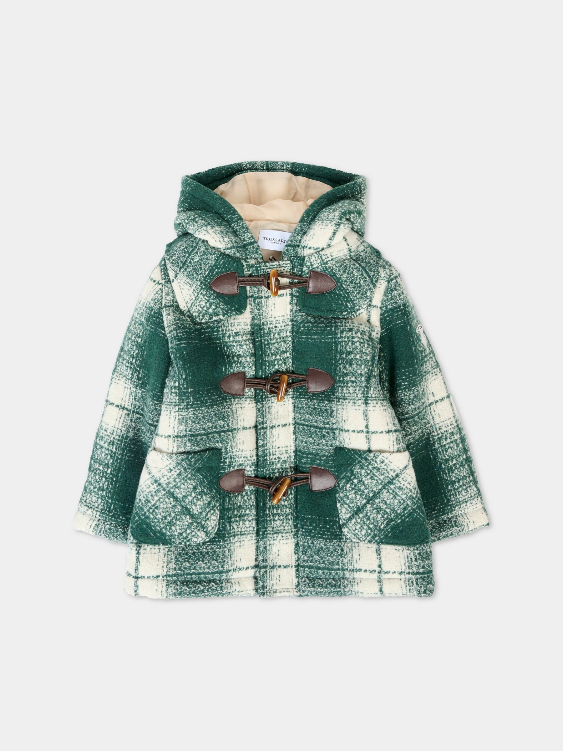 Montgomery verde per neonato con logo,Trussardi Junior,TIA25132GB MADRAS GREEN