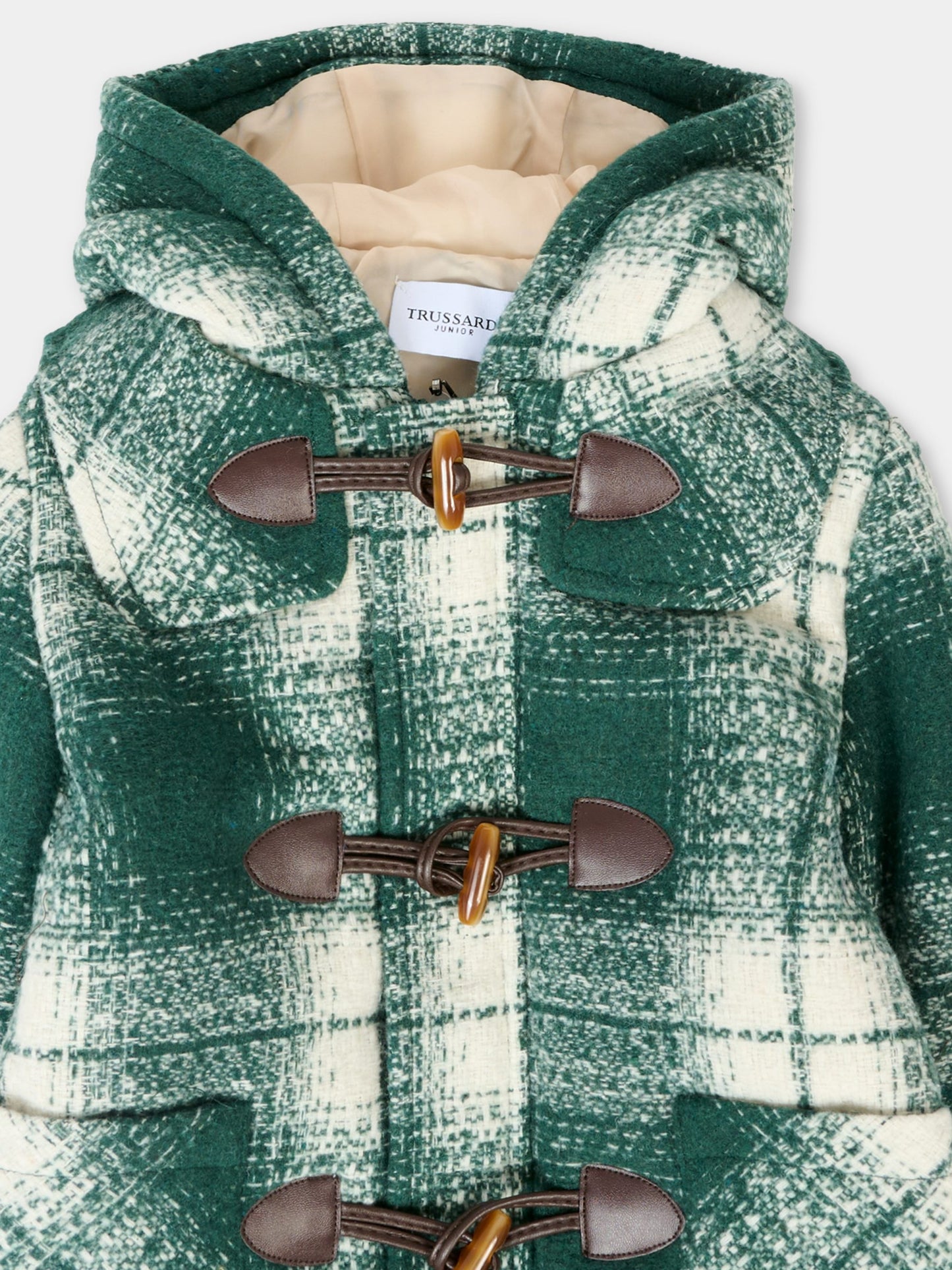 Montgomery verde per neonato con logo,Trussardi Junior,TIA25132GB MADRAS GREEN