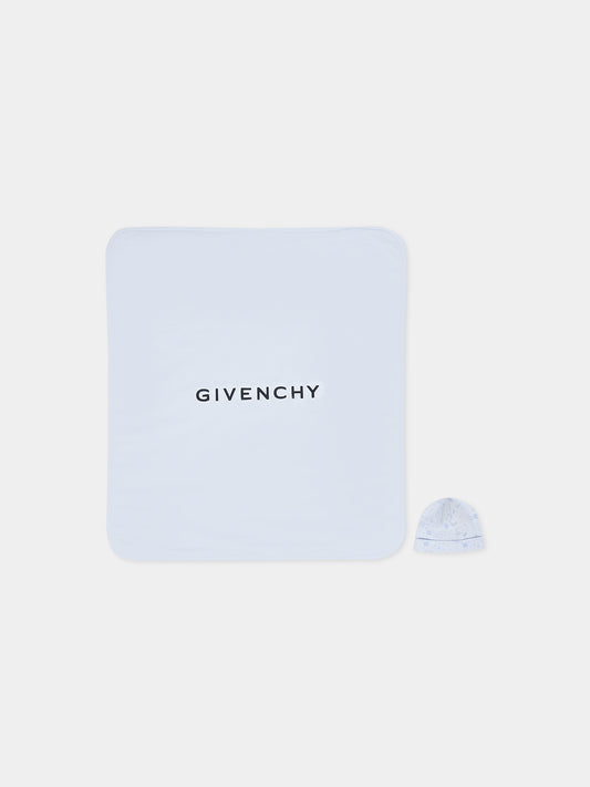Set accessori celeste per neonato con logo,Givenchy Kids,H30853 771