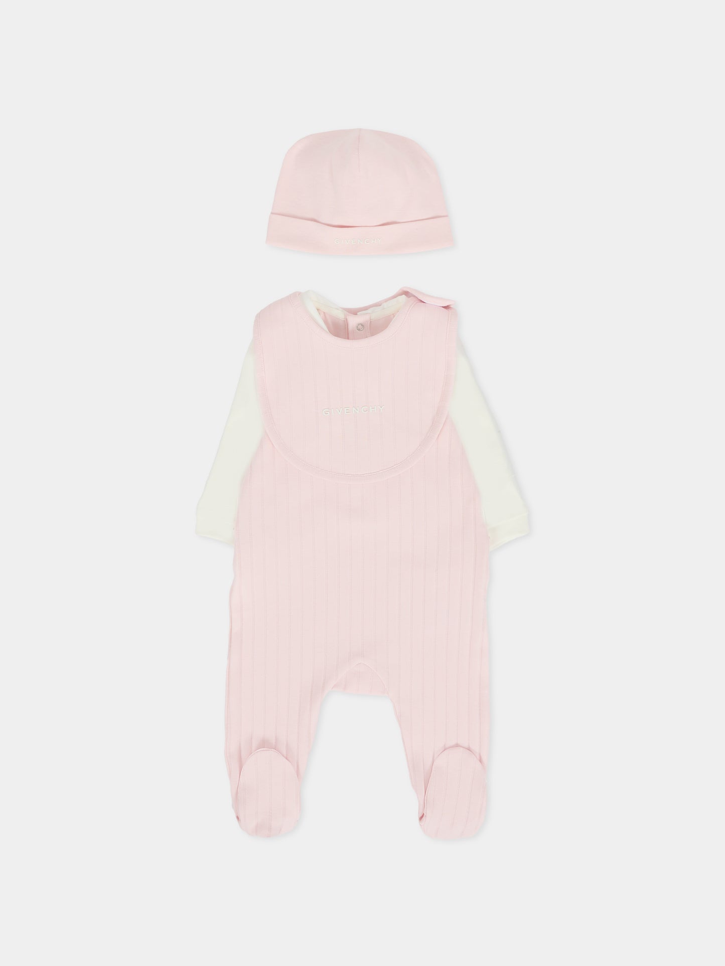 Set tutina rosa per neonata con logo,Givenchy Kids,H30864 44Z