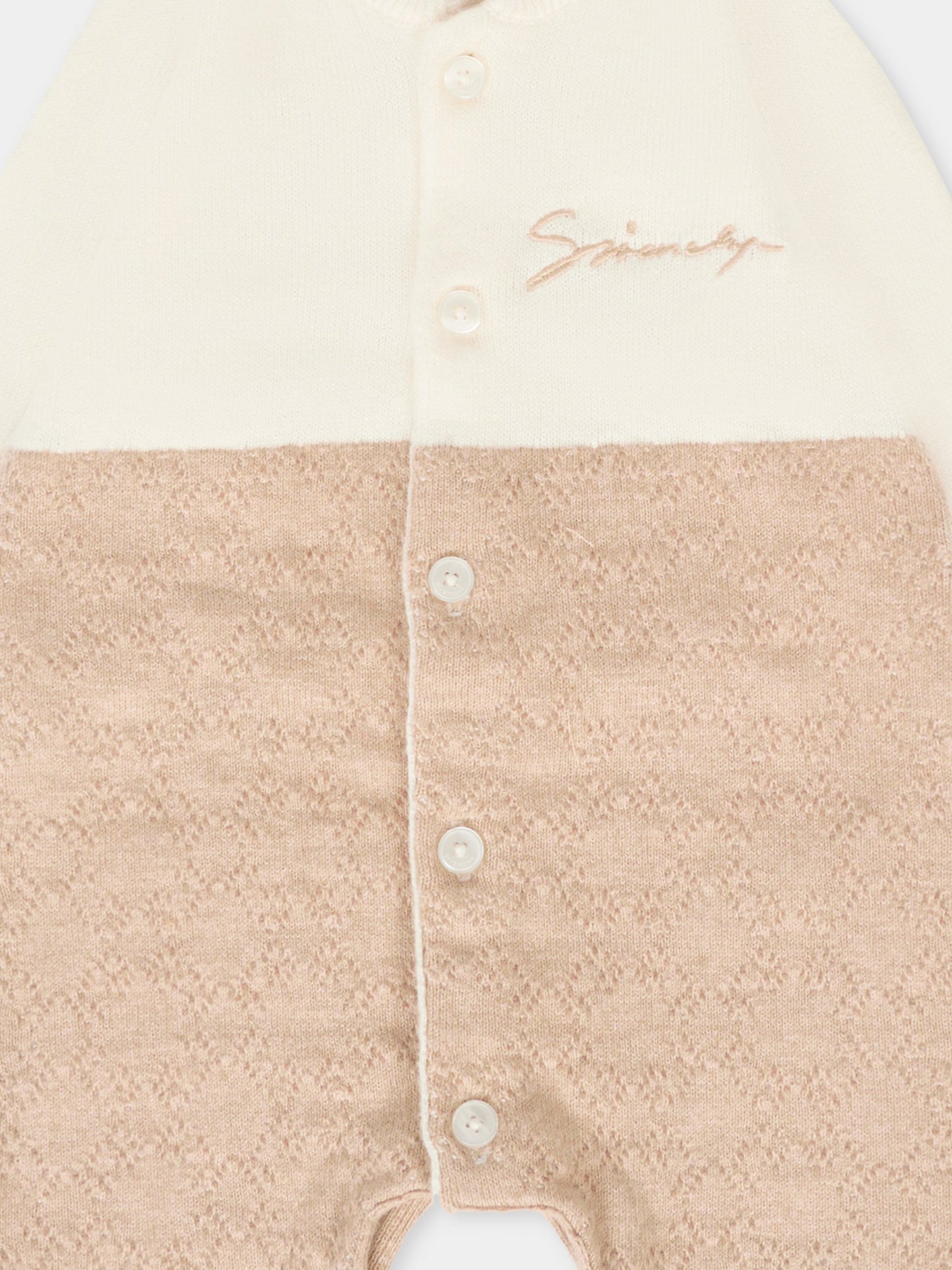 Tutina beige per neonati con logo,Givenchy Kids,H30871 117