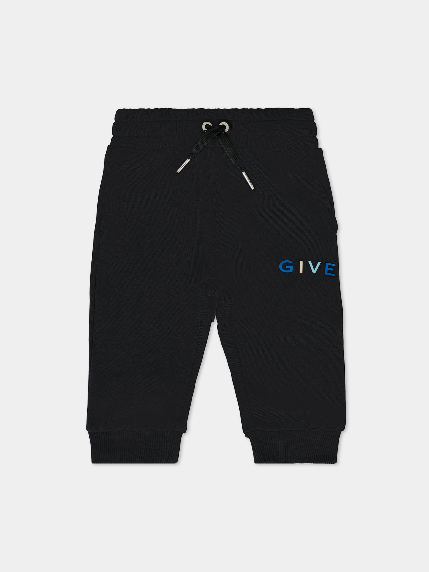 Pantaloni neri per neonato con logo,Givenchy Kids,H30876 09B