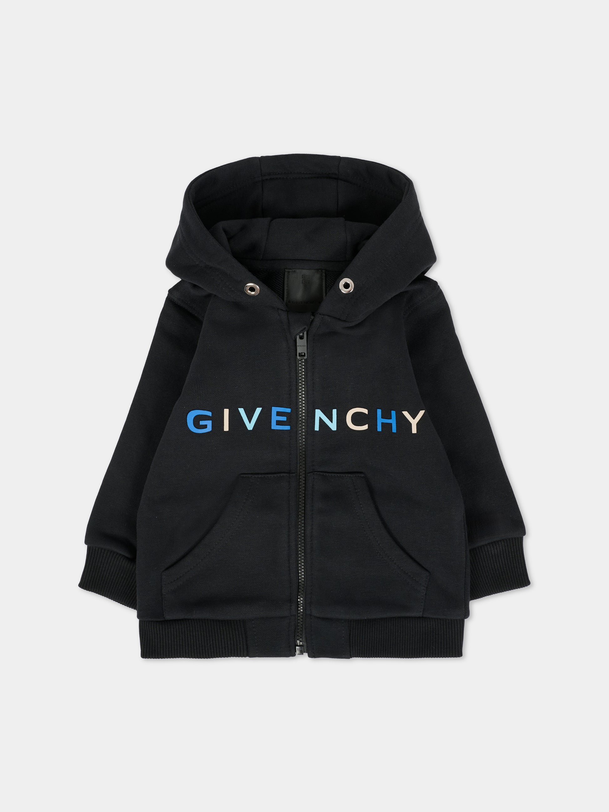 Felpa nera per neonato con logo,Givenchy Kids,H30880 09B