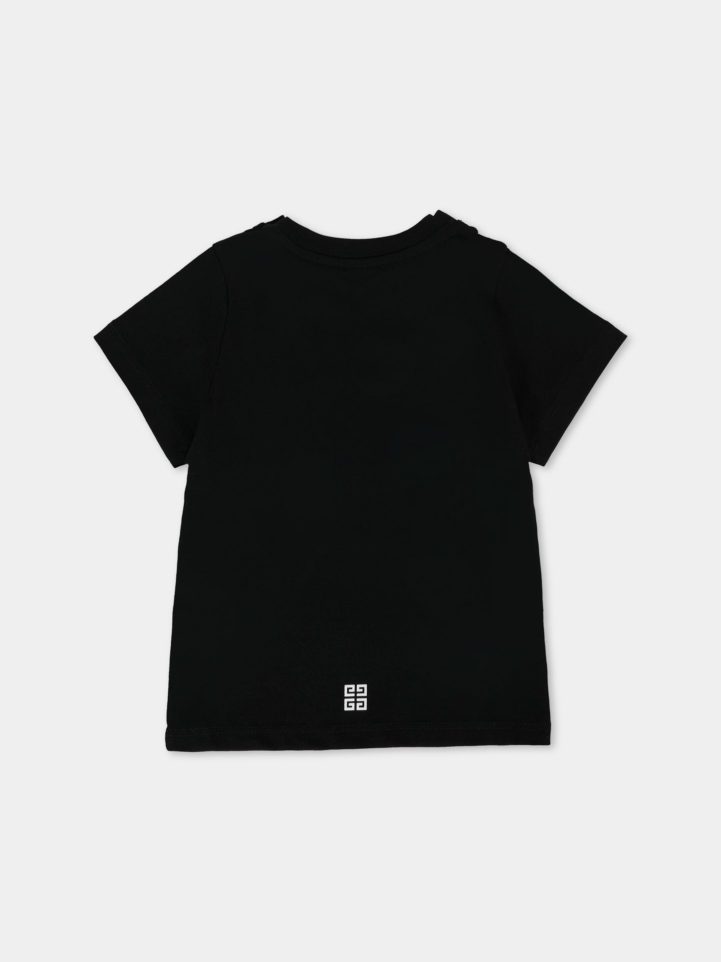 T-shirt nera per neonati con logo,Givenchy Kids,H30887 09B