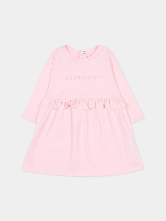 Vestito rosa per neonata con logo,Givenchy Kids,H30899 44Z