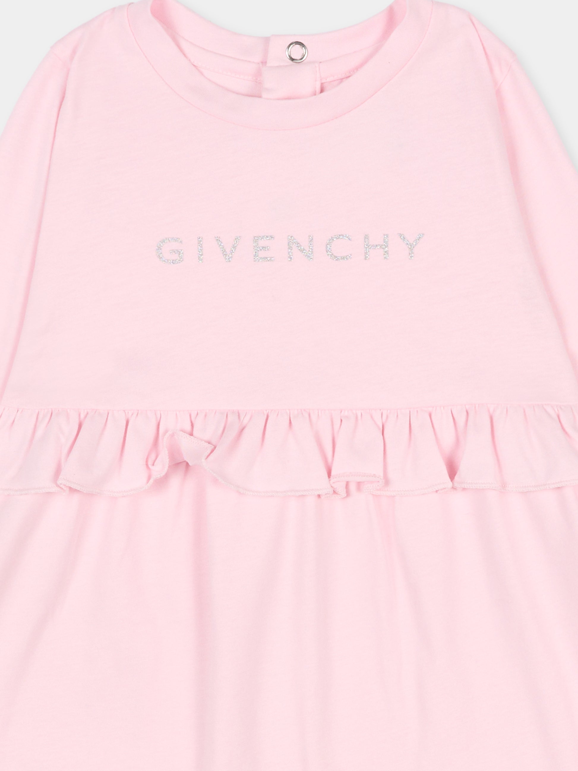 Vestito rosa per neonata con logo,Givenchy Kids,H30899 44Z