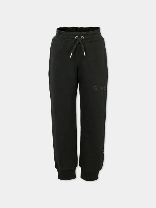 Pantaloni neri per bambini con logo,Givenchy Kids,H30922 09B